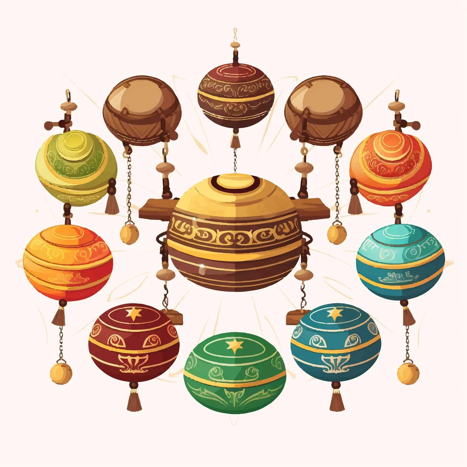 Gong Gamelan Vector Illustration on White Background — free download from Dotvec