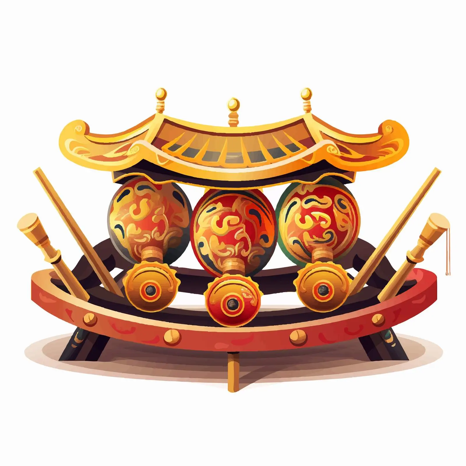 Gong Gamelan Vector Illustration on White Background — free download from Dotvec
