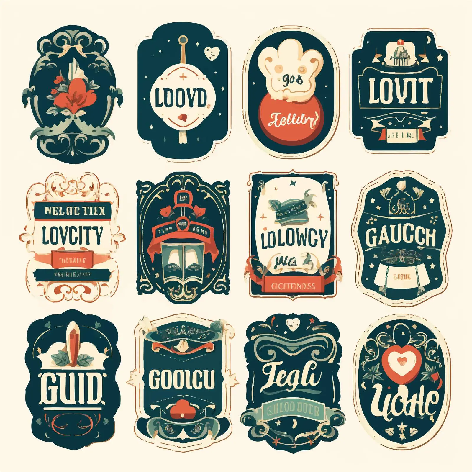 Good Luck Wishes Card Templates and Labels Set – free luck image from Dotvec