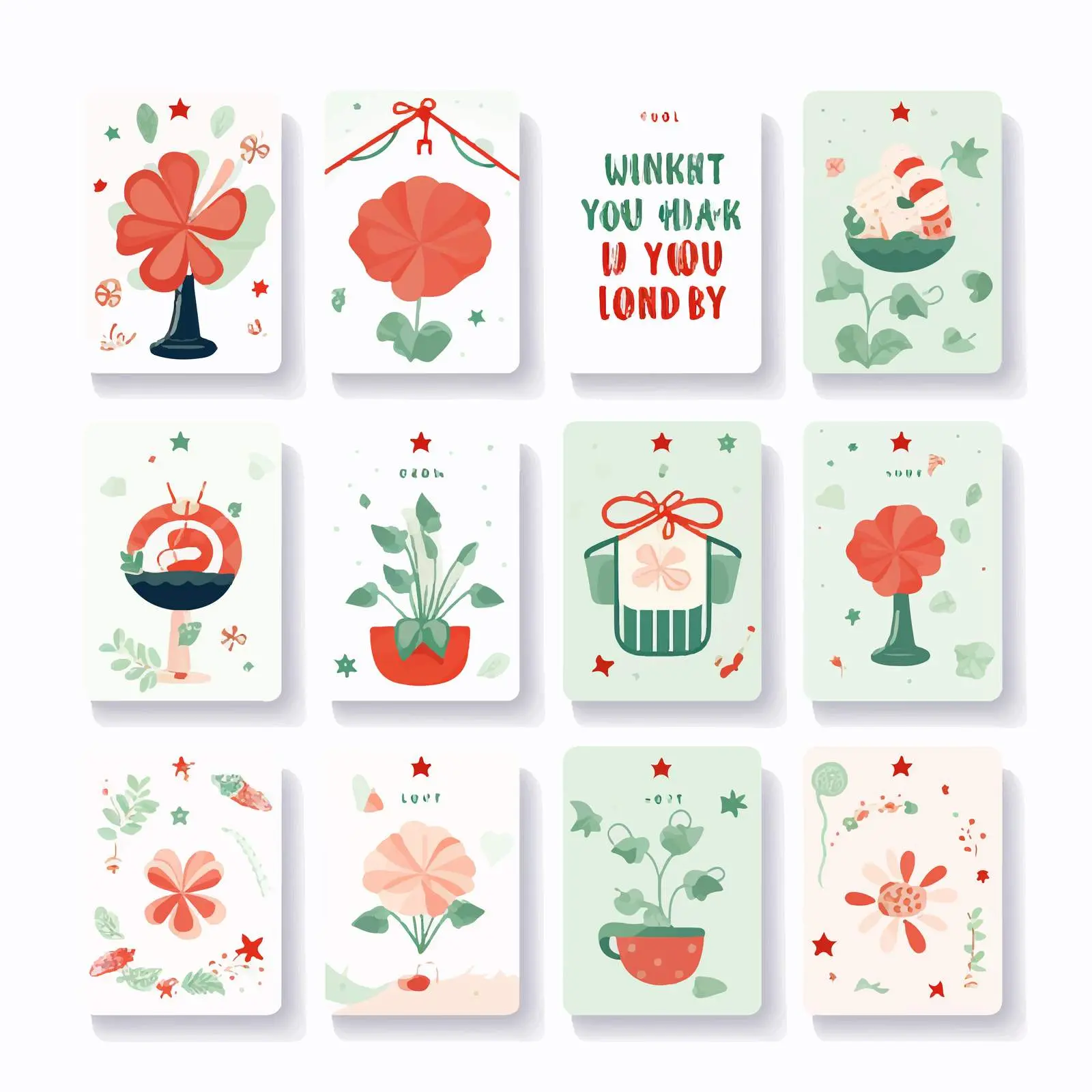 Cartoon Good Luck Wishes Card Template Set – free luck image from Dotvec