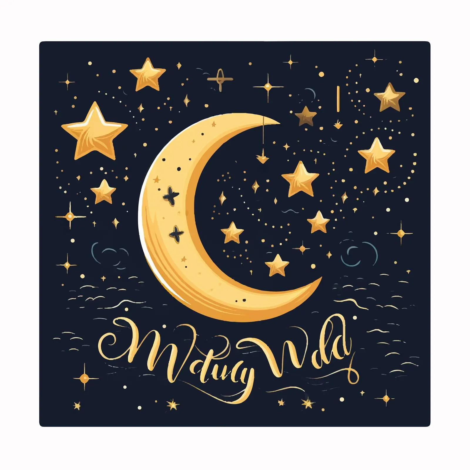 Good Night Wishes with Stars and Moon Vector — free download from Dotvec