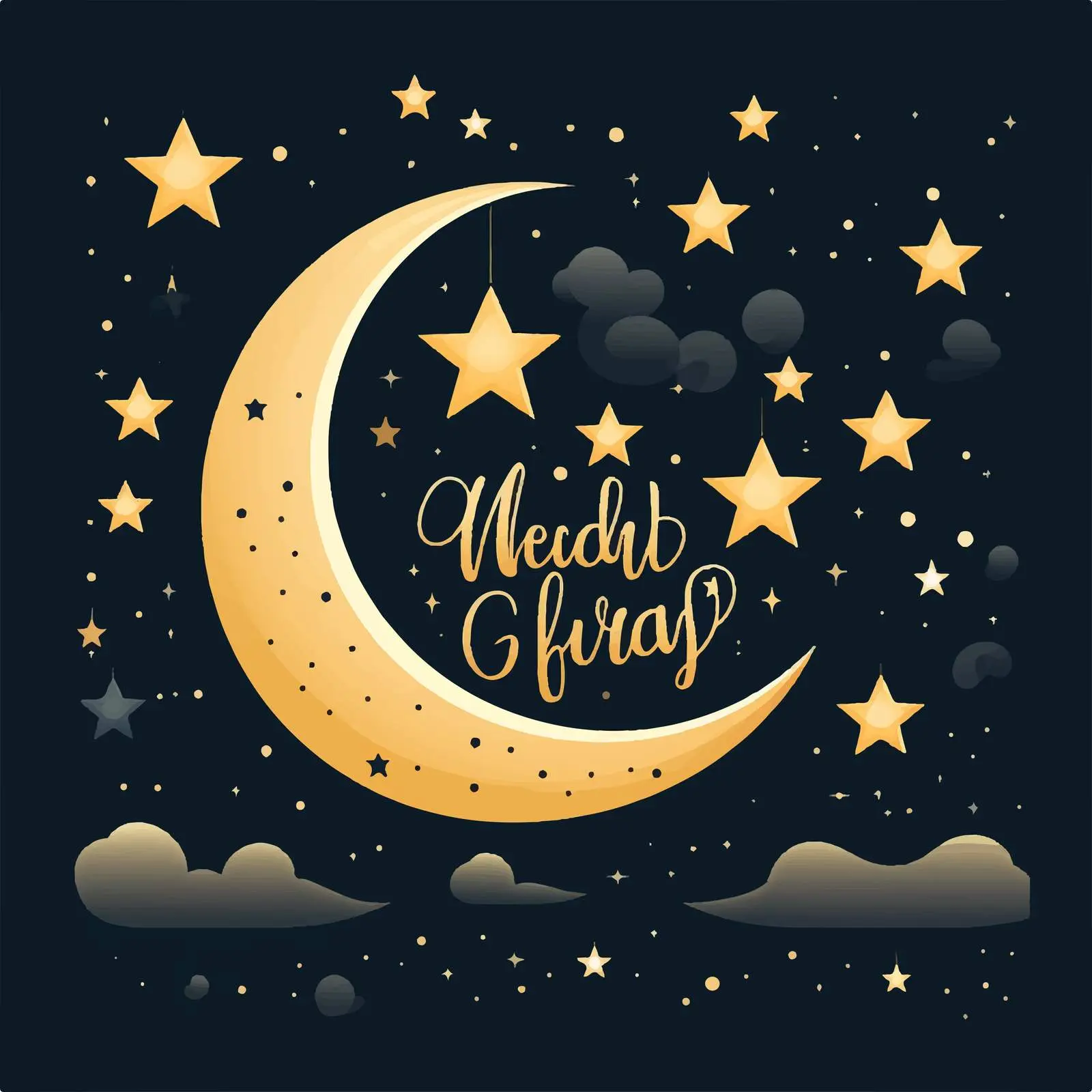 Good Night Wishes with Moon and Stars Vector — free download from Dotvec