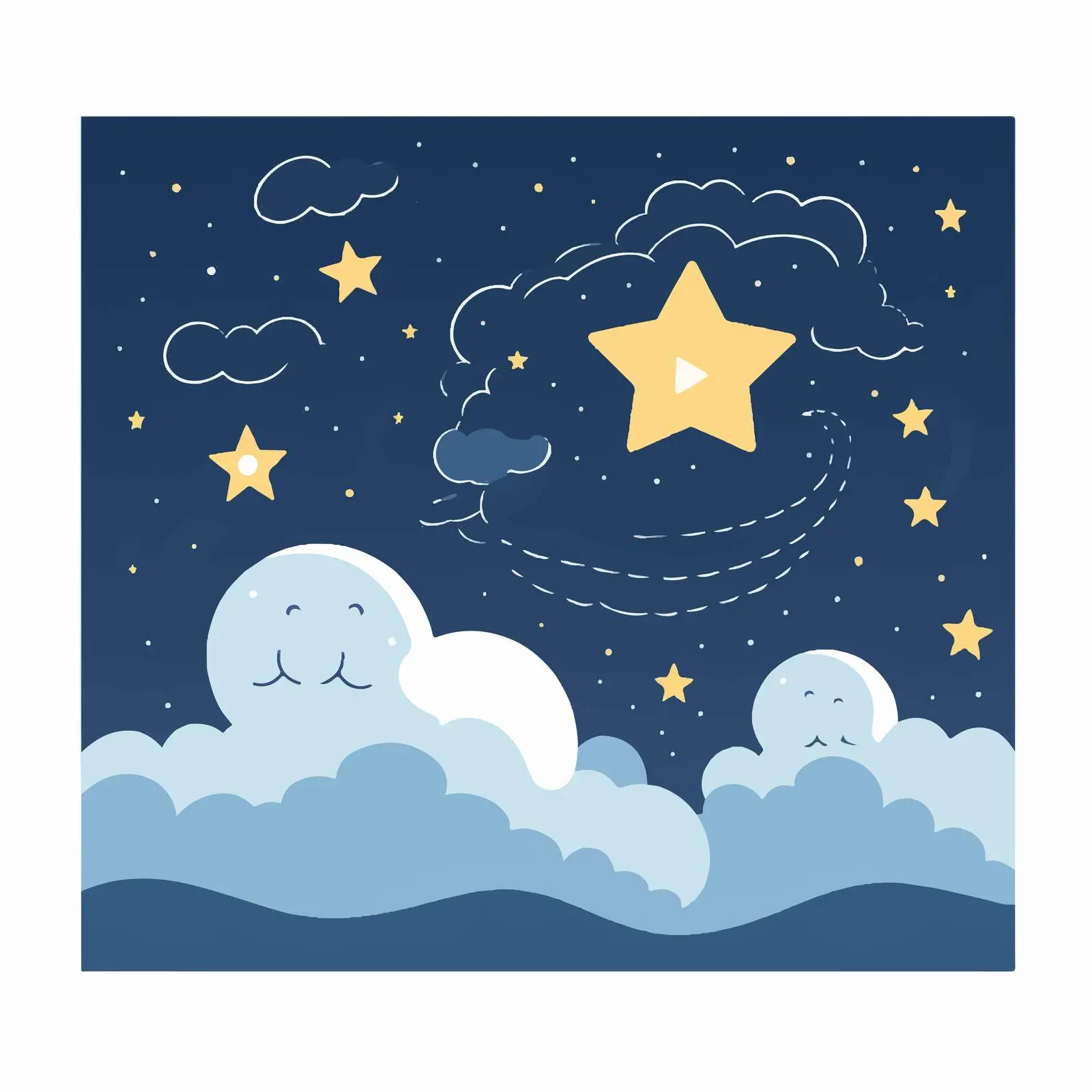 Cute Starry Sky Postcard Illustration — free download from Dotvec