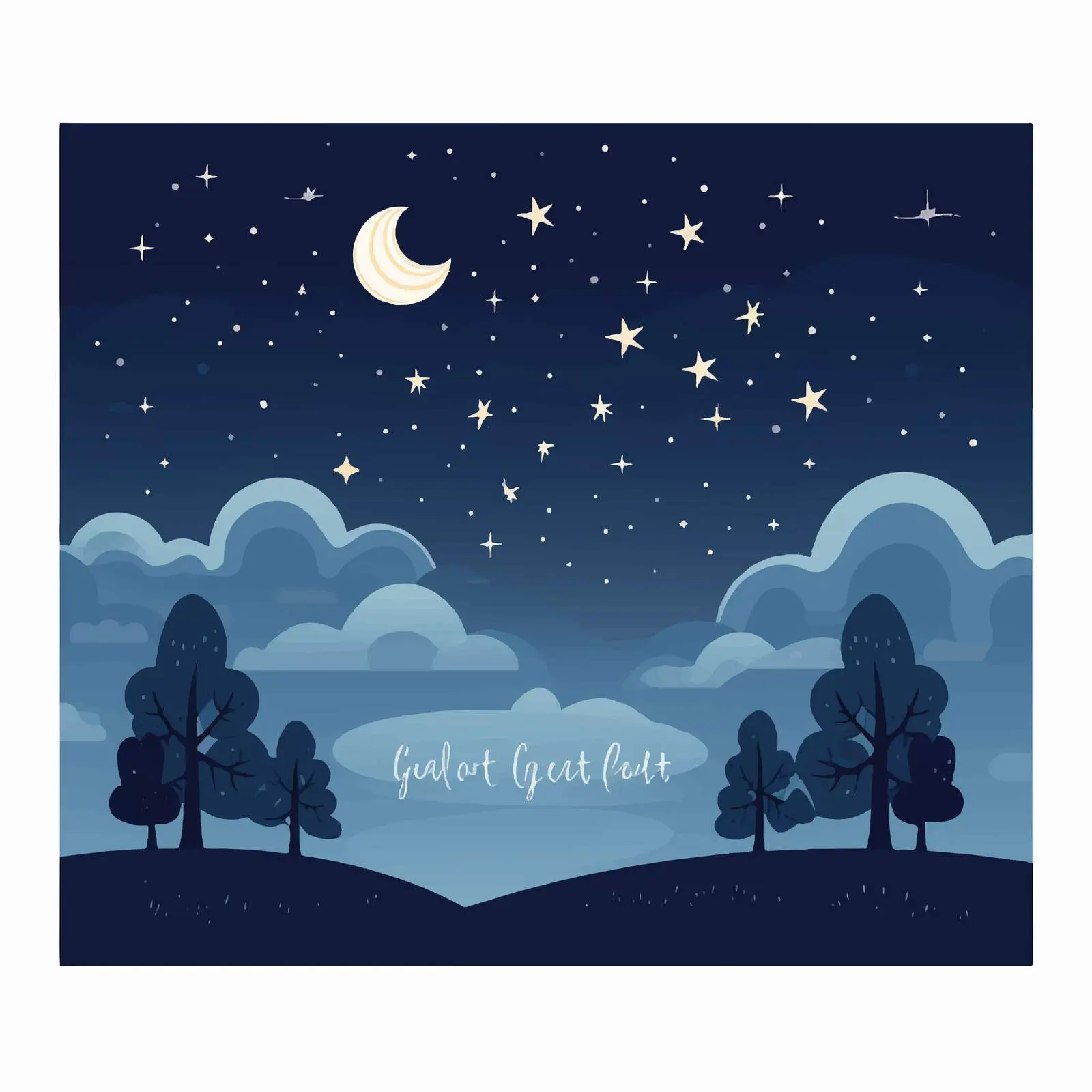 Cute Starry Sky Postcard Illustration — free download from Dotvec