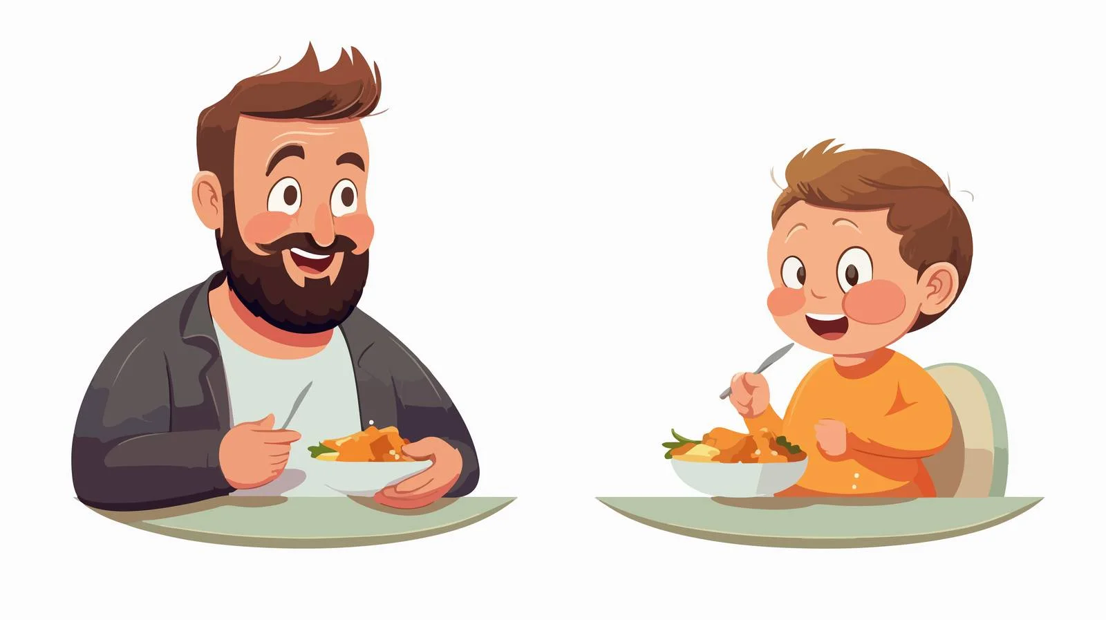 Father Feeding Baby Cartoon Vector Illustration — free download from Dotvec