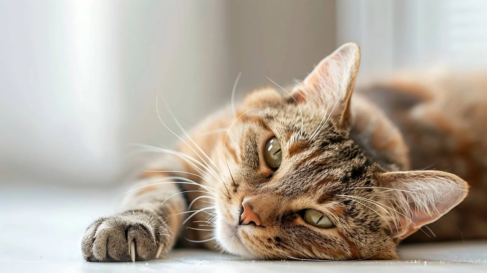 Elegant Cat Rests on White Background — free download from Dotvec