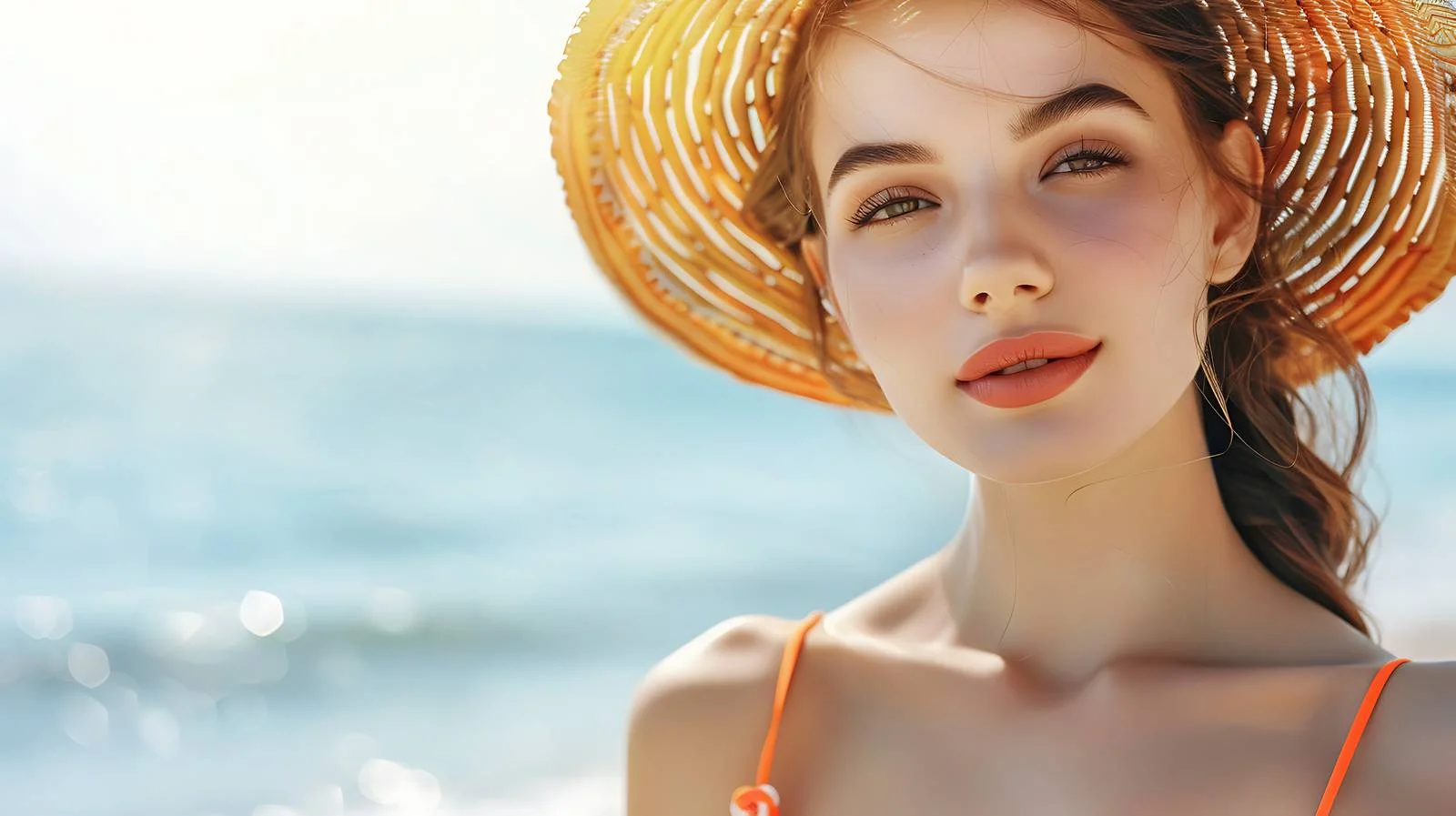 Fashion Model Swimsuit Beach Pose — free download from Dotvec