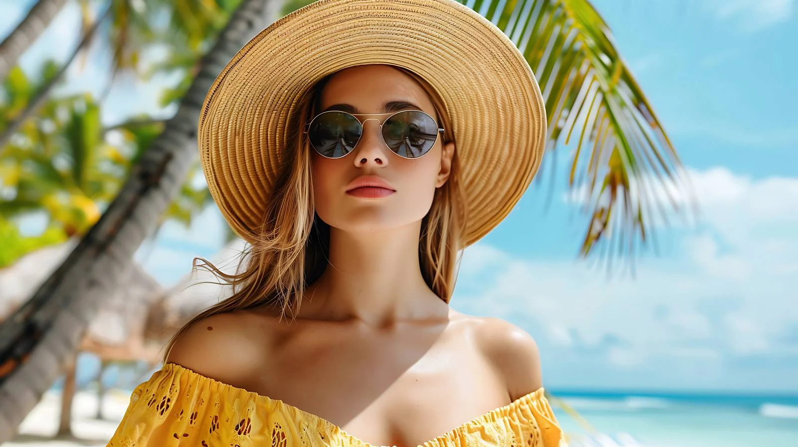 Fashion Model on Tropical Beach — free download from Dotvec
