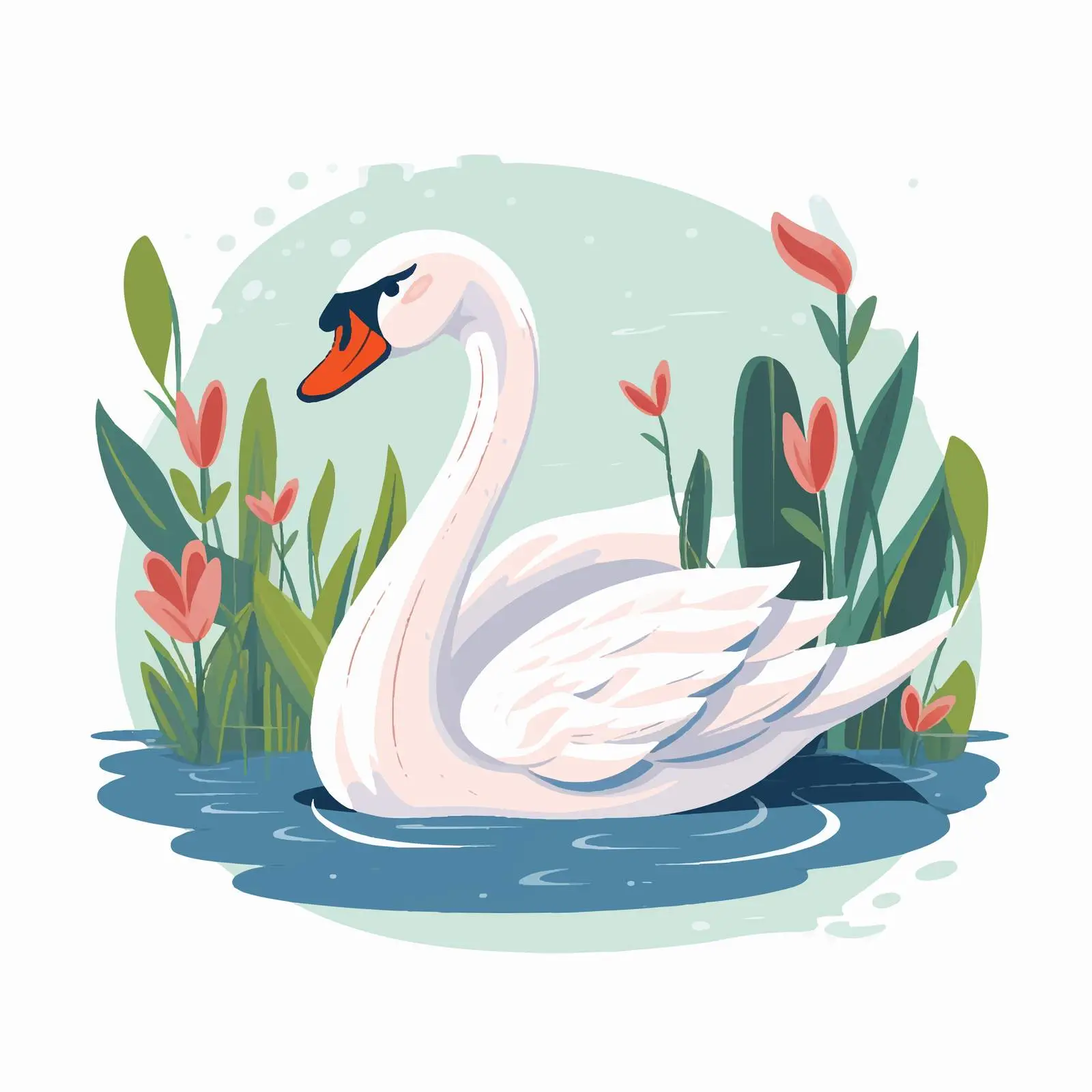 Elegant White Swan Swimming in Tranquil Waters — free download from Dotvec