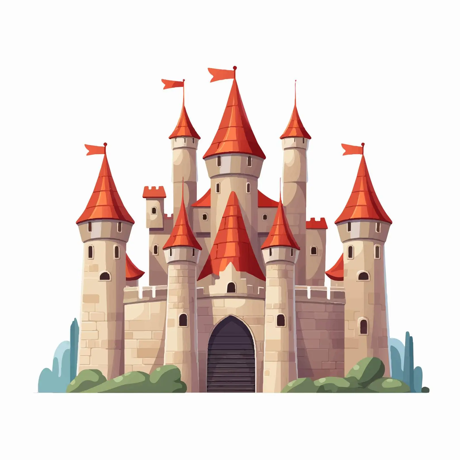 Gorgeous Medieval Castle Fairytale Fortress – free castle illustration image from Dotvec
