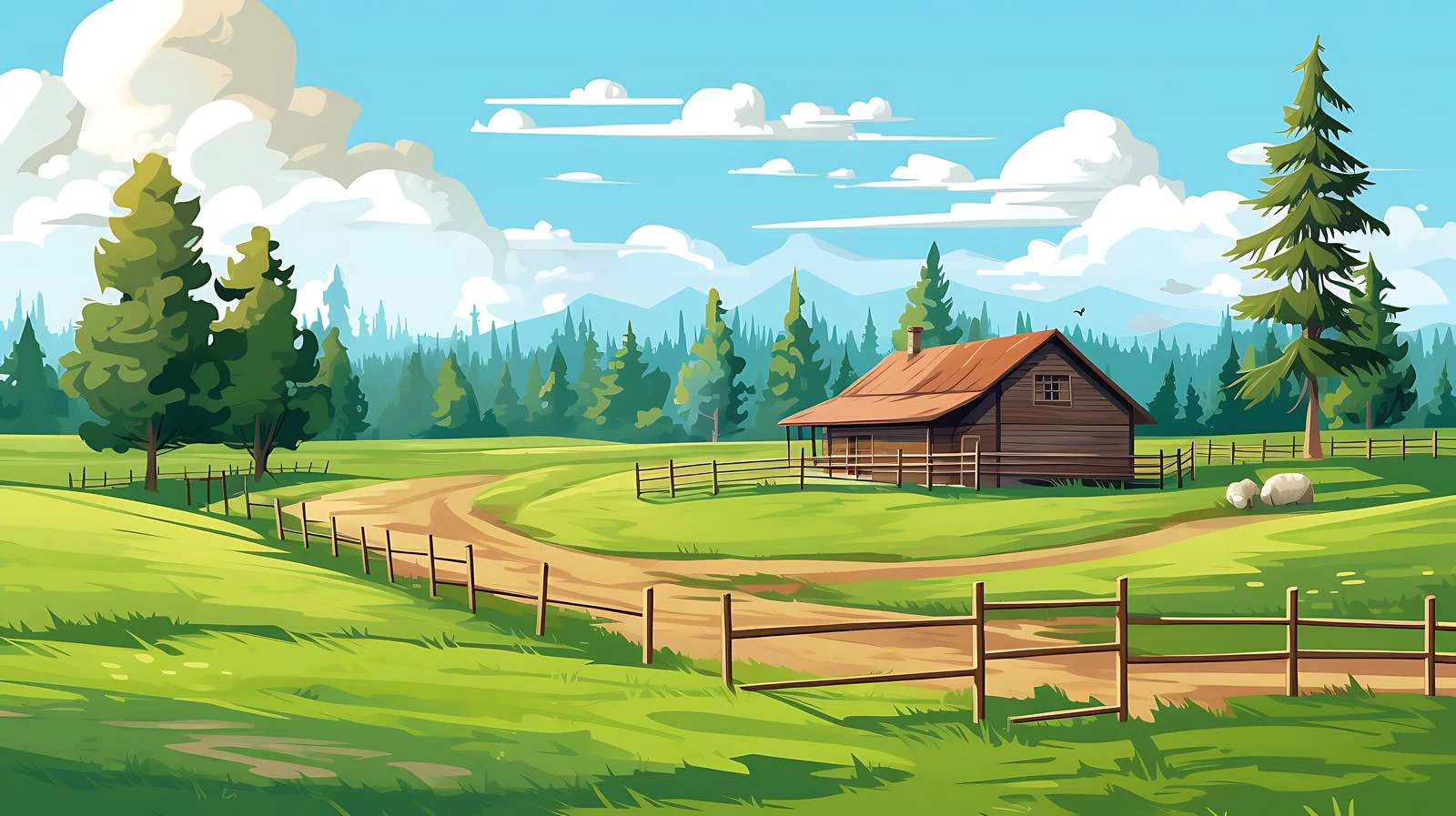 Serene Rural Scene with Lush Coniferous Forests – free coniferous image from Dotvec