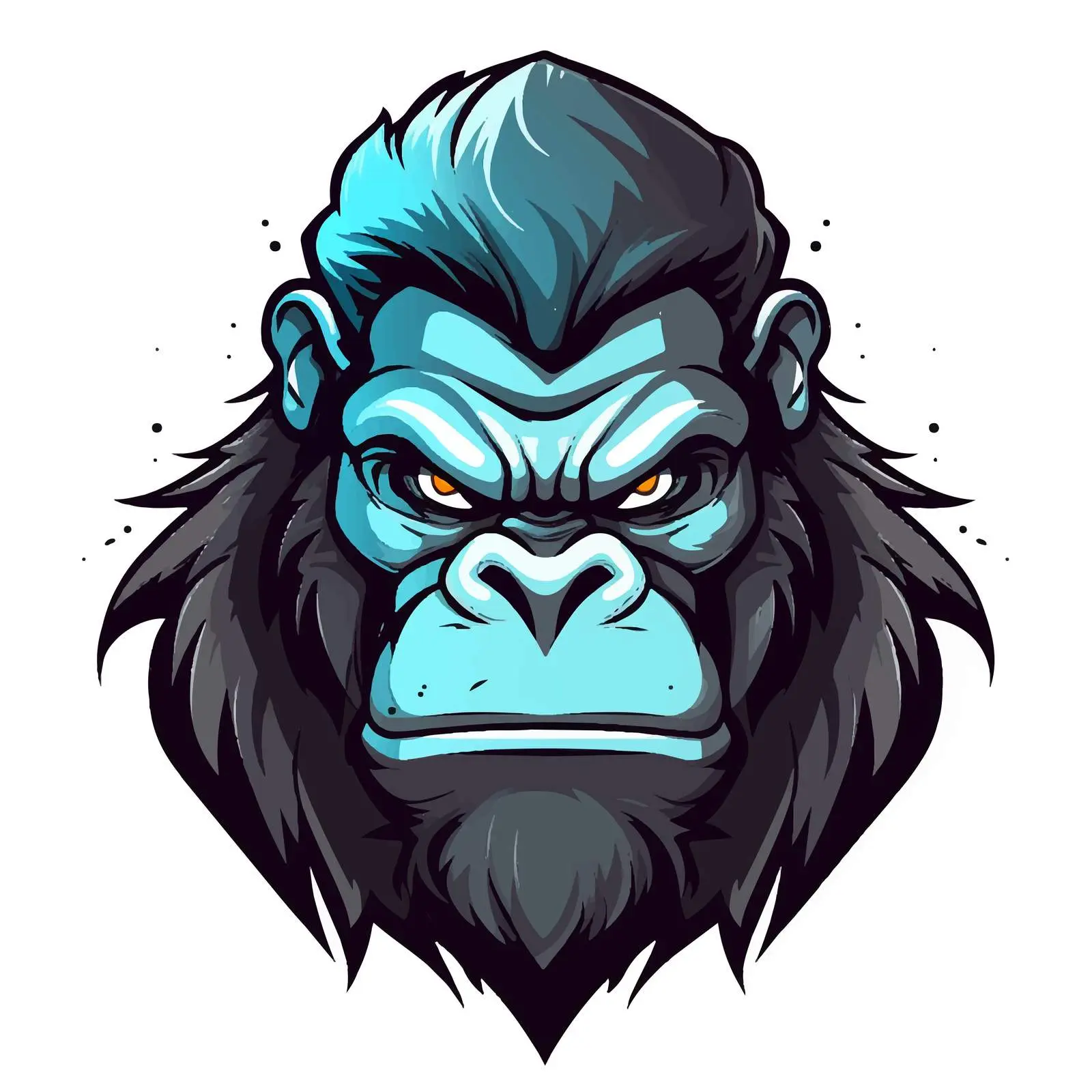 Cartoon Gorilla Line Vector Illustration — free download from Dotvec