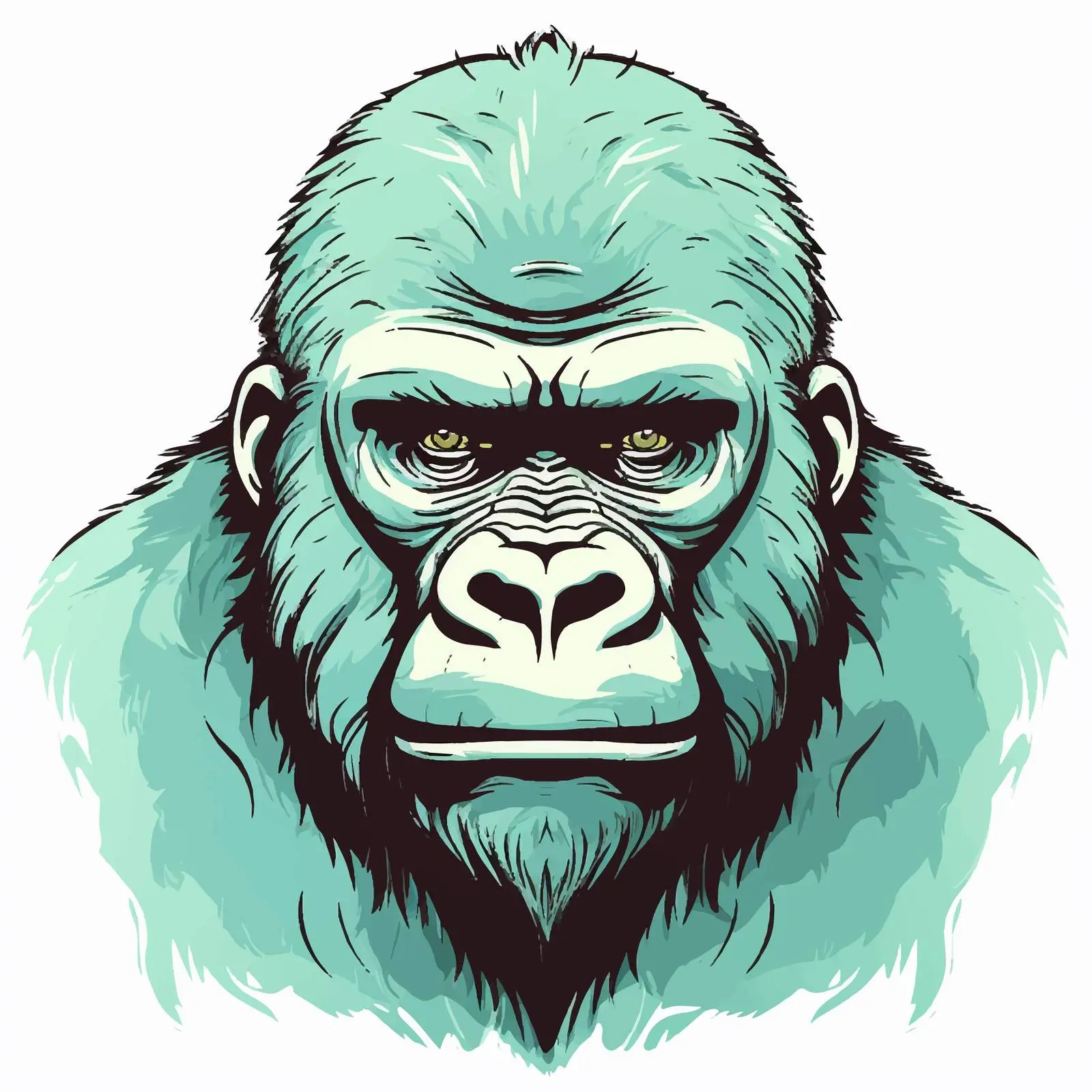 Gorilla Line Vector Illustration on White Background — free download from Dotvec