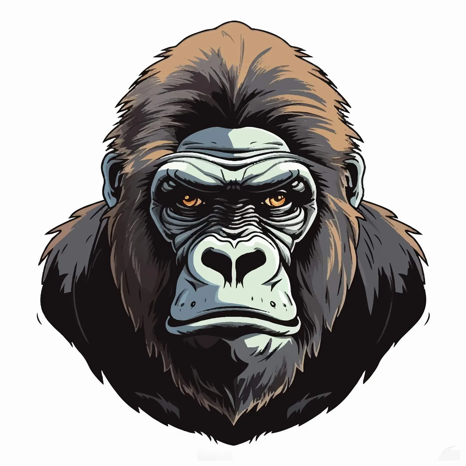 Gorilla Line Vector Illustration on White Background — free download from Dotvec