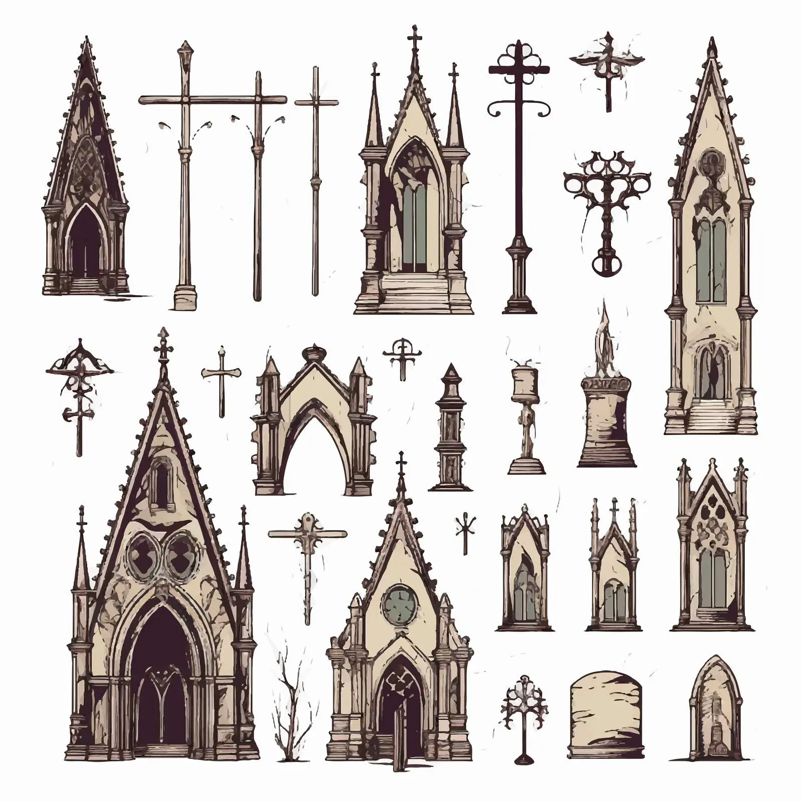 Gothic Cartoon Clip Art Vector Set — free download from Dotvec
