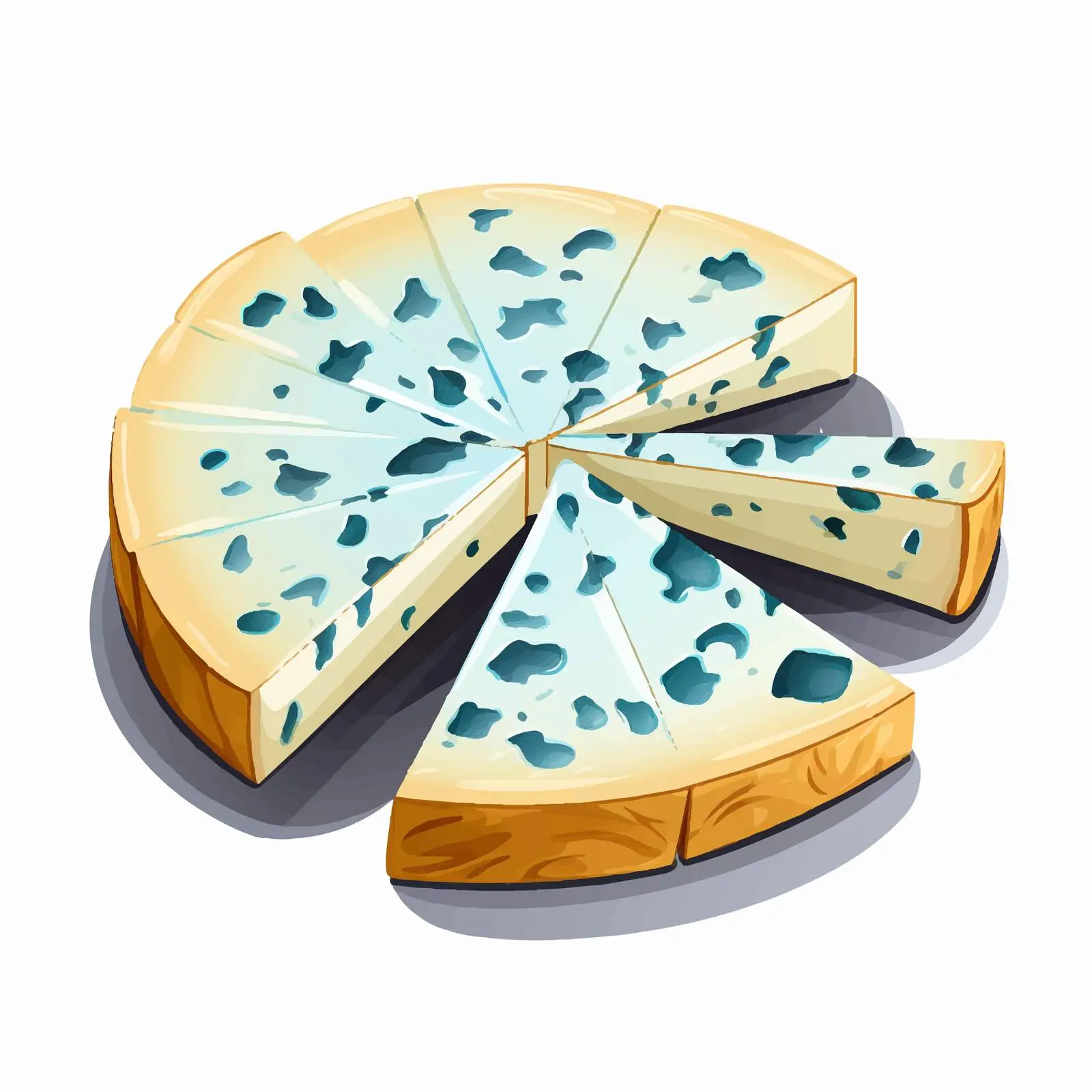 Roquefort Cheese Wheel with Blue Mold — free download from Dotvec