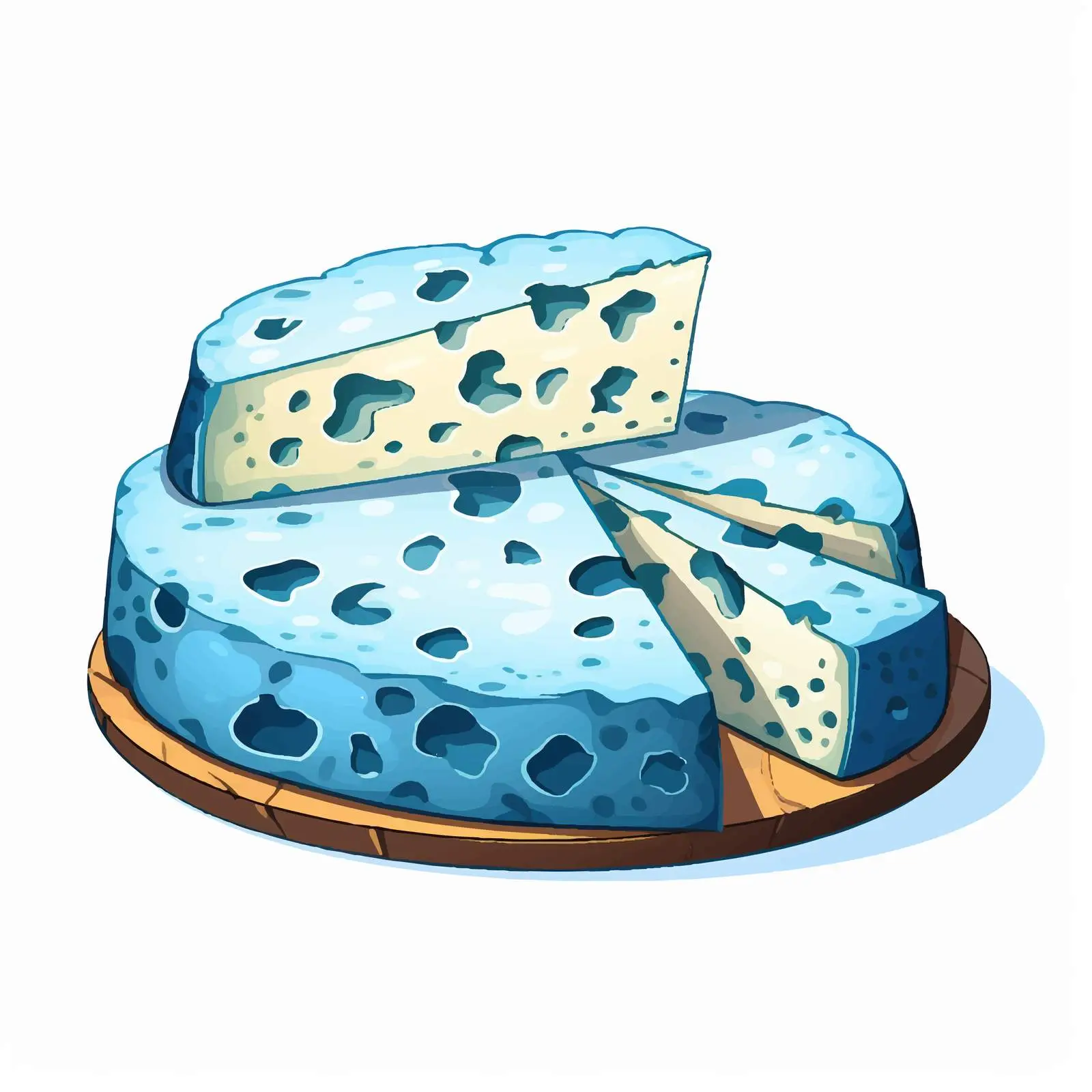 Roquefort Cheese Wheel with Blue Mold Vector — free download from Dotvec