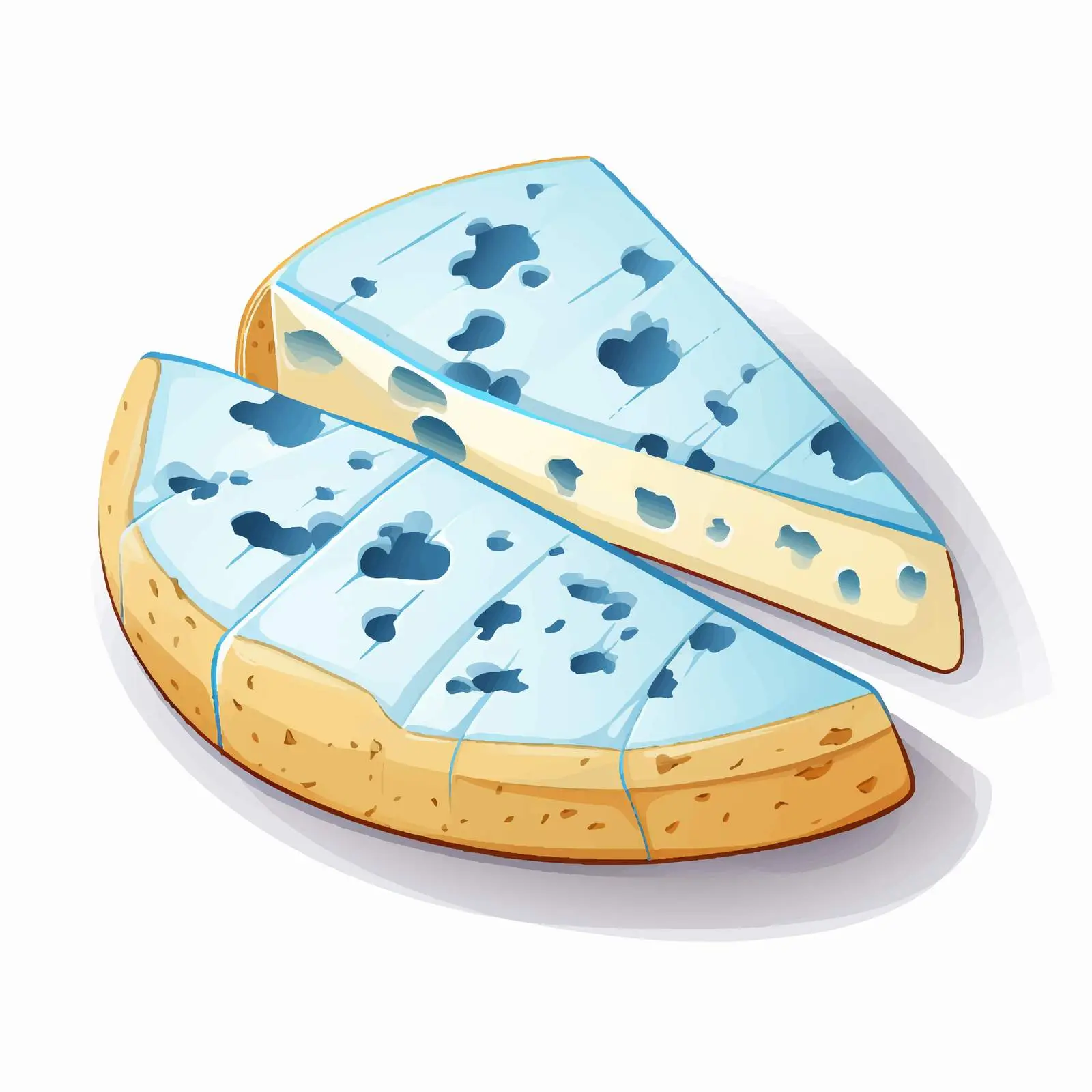 Roquefort Cheese Wheel with Blue Mold Cut Triangle — free download from Dotvec
