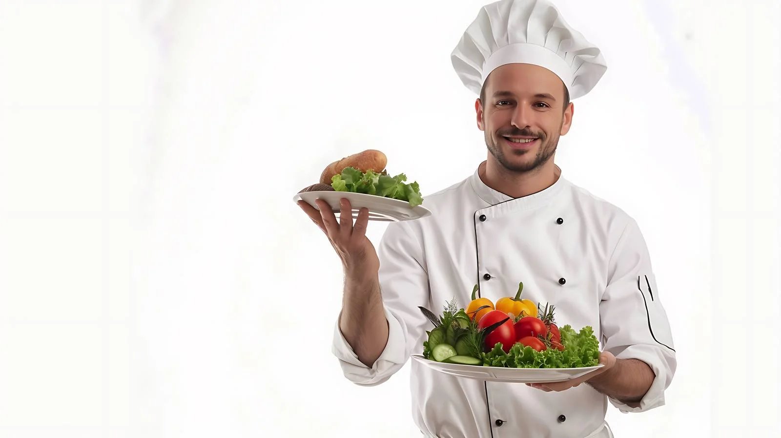Professional Chef With Order on White Background — free download from Dotvec