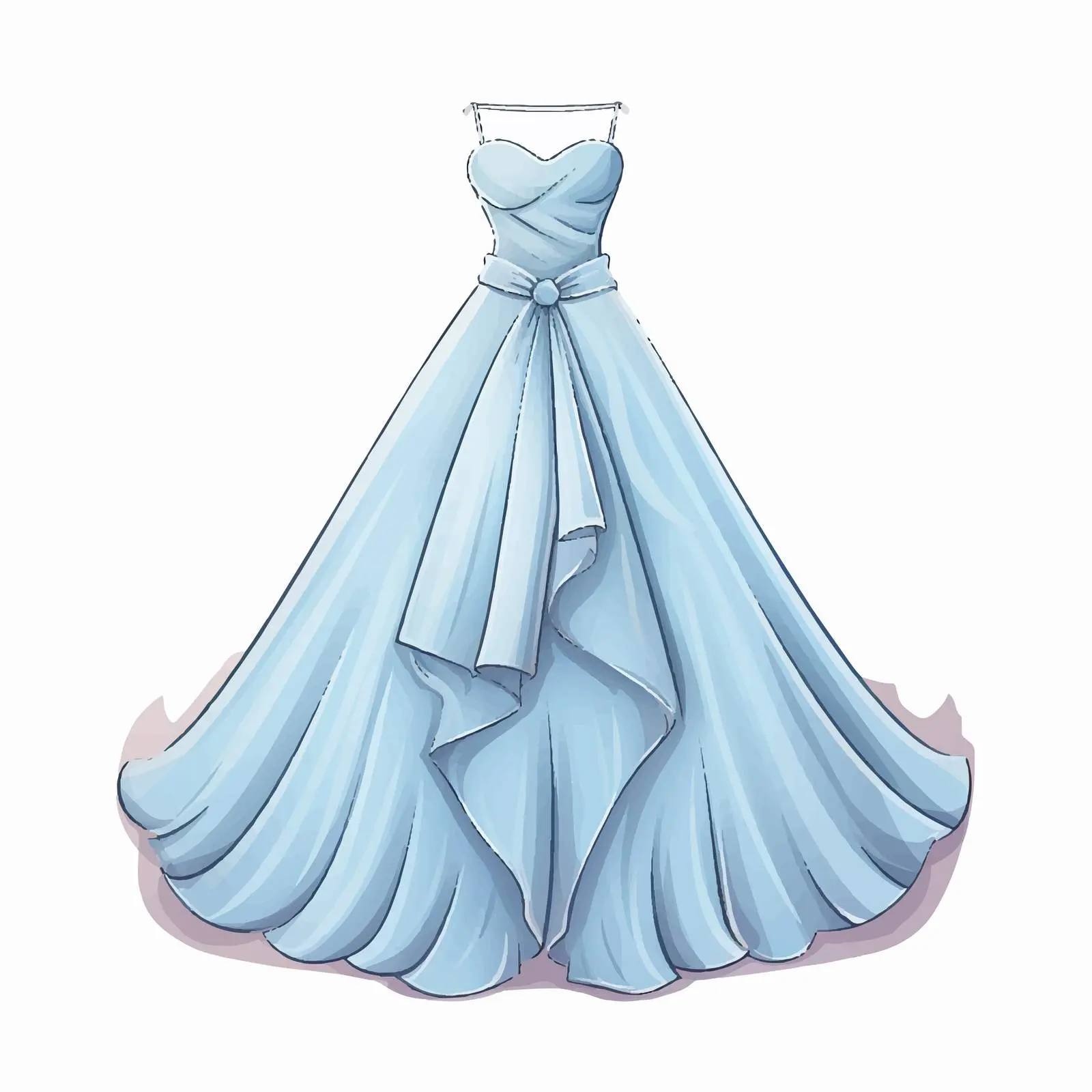 Elegant Vector Gown Illustration on White Background — free download from Dotvec