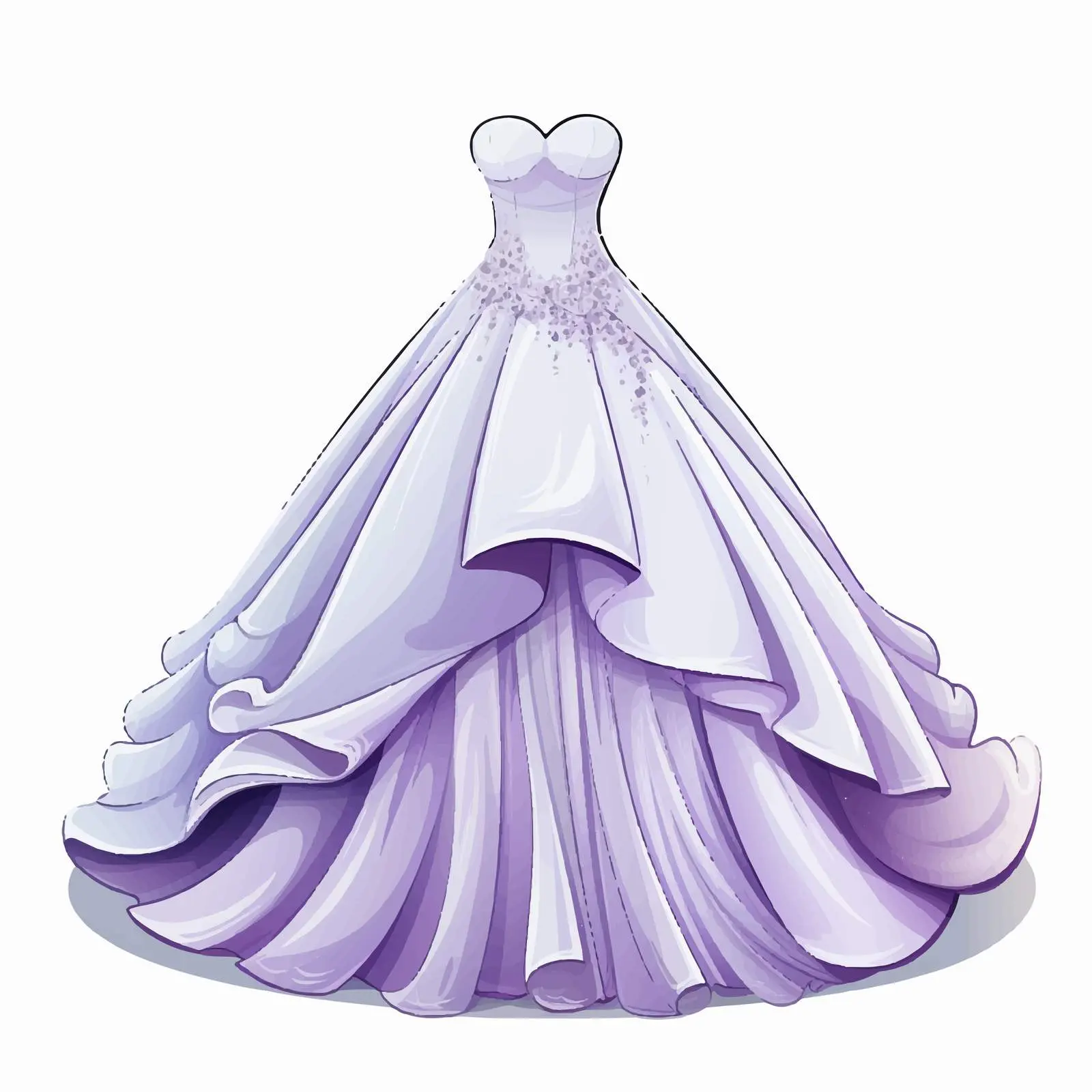 Elegant Gown Vector Illustration on White Background — free download from Dotvec