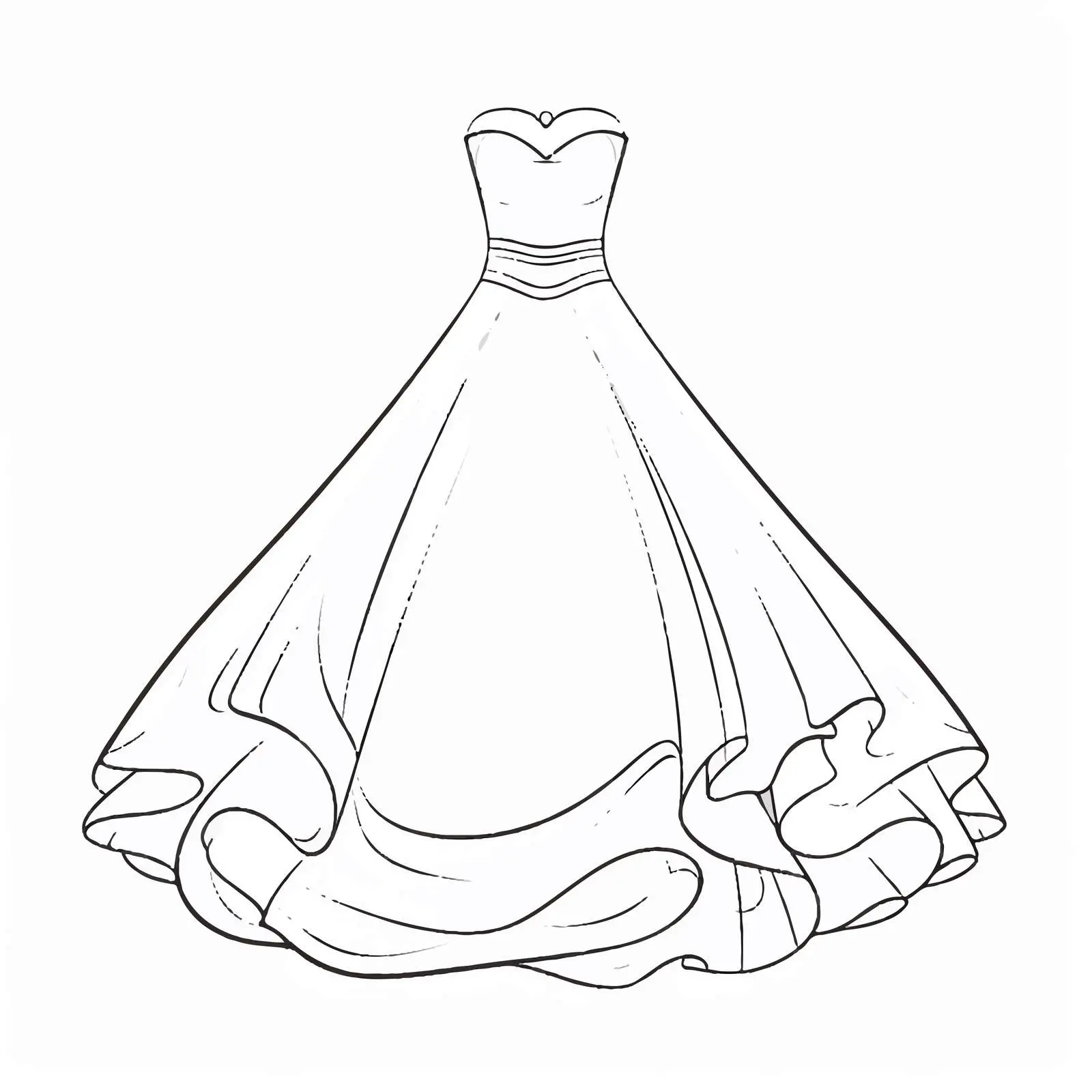 Elegant Gown Outline Vector Illustration — free download from Dotvec