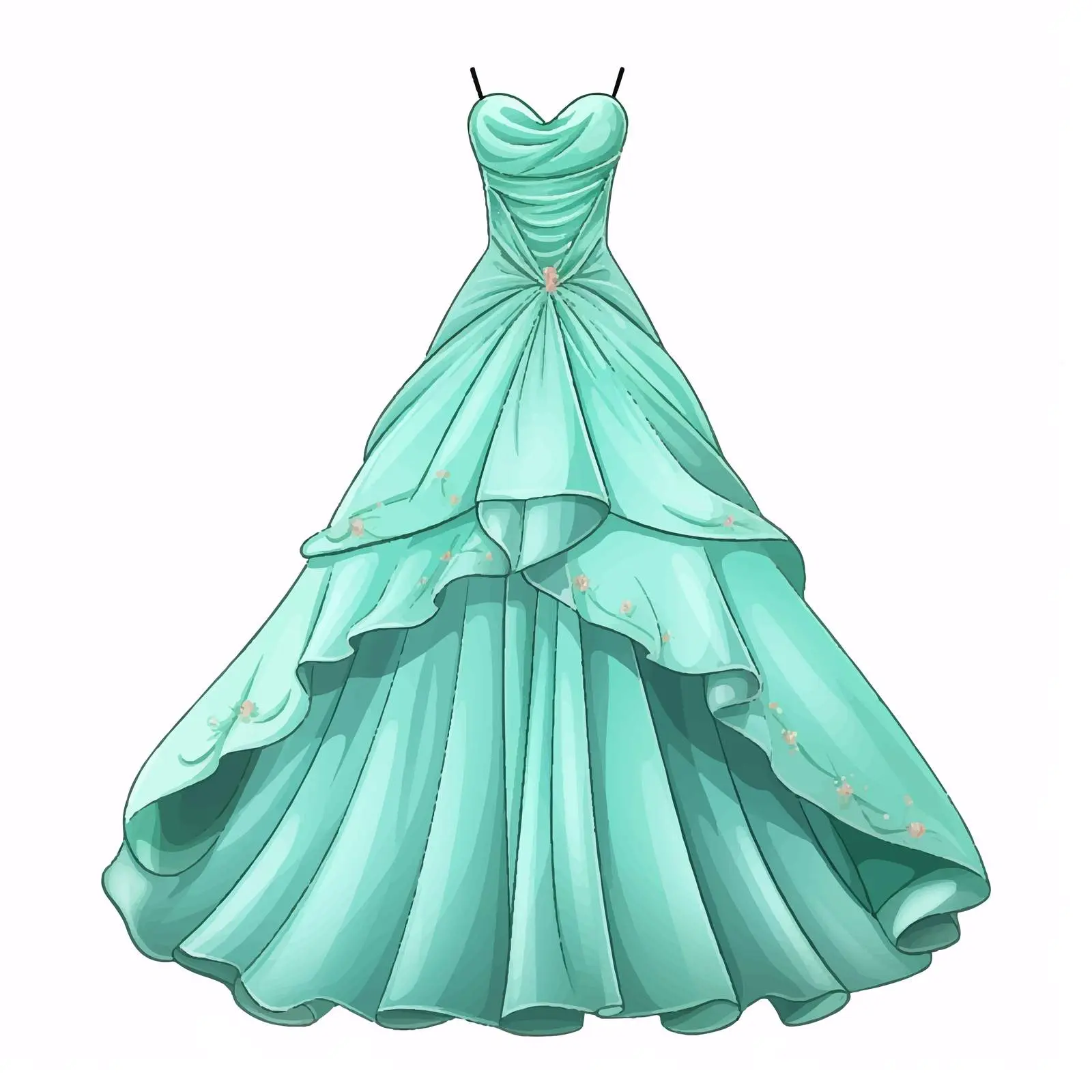 Stylish Gown Vector Illustration Top View – free female silhouette image from Dotvec