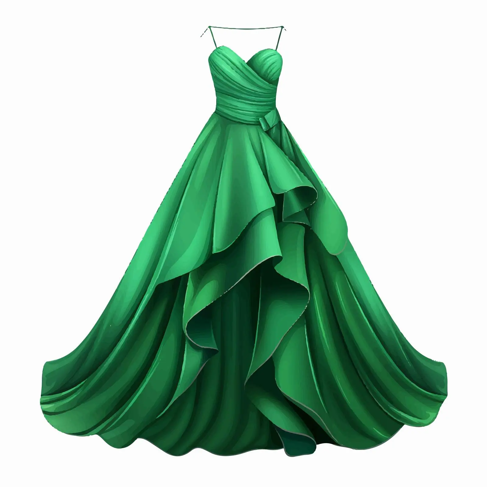 Elegant Gown Vector Illustration on White Background — free download from Dotvec