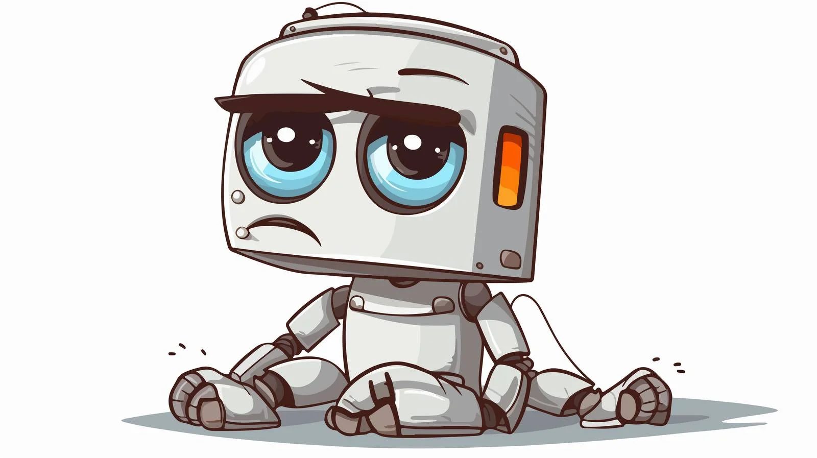 Annoyed Robot Cartoon Illustration — free download from Dotvec