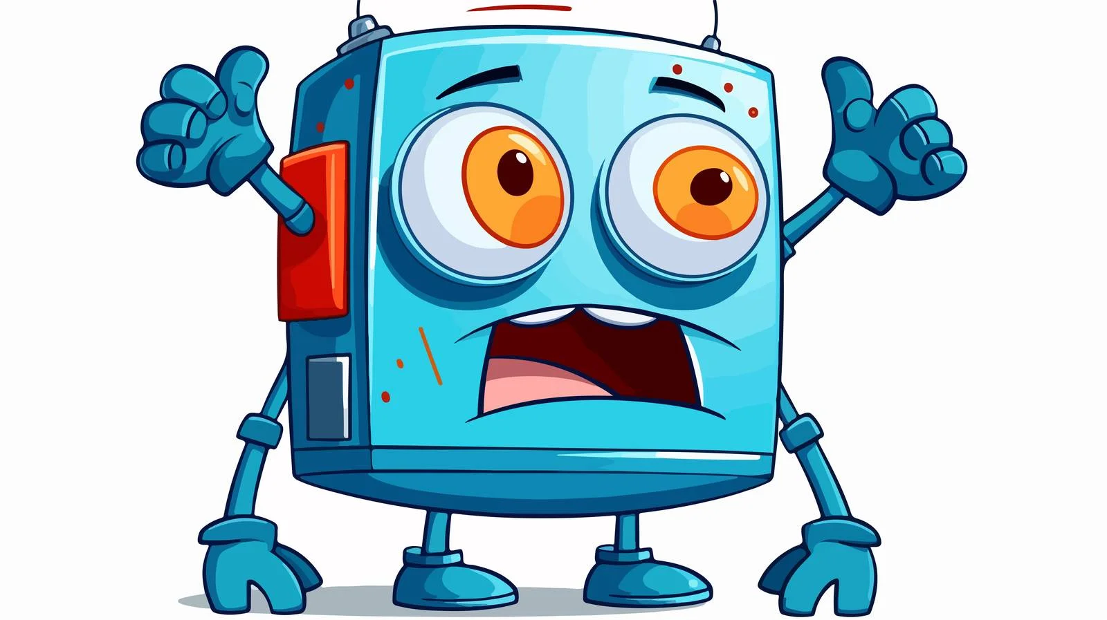 Annoyed Robot Cartoon Illustration — free download from Dotvec