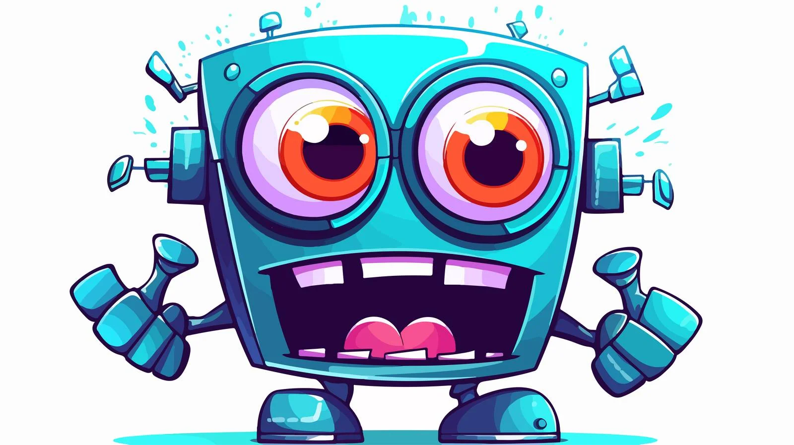 Annoyed Robot Cartoon Illustration — free download from Dotvec