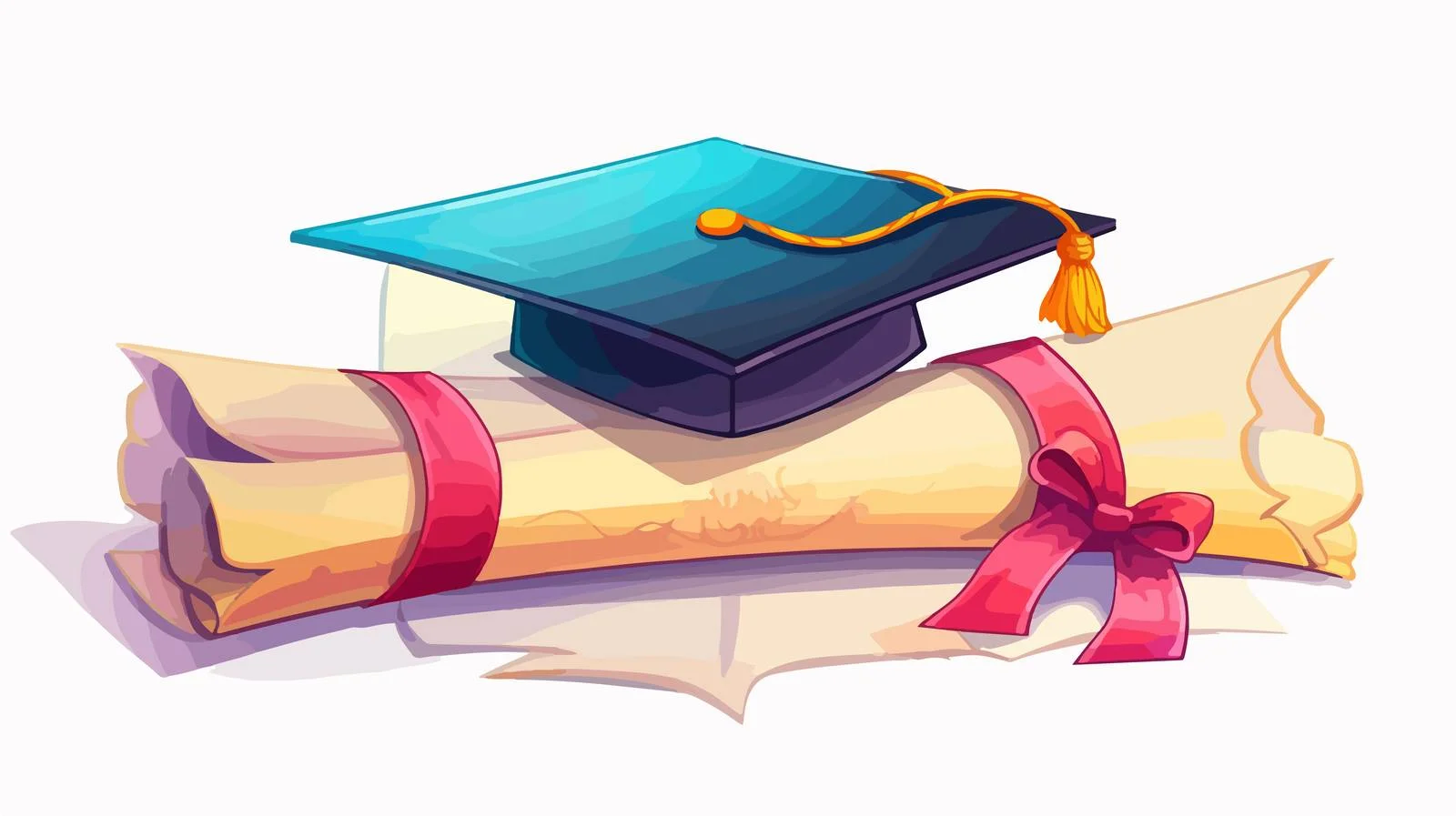 Graduation Diploma Cartoon Illustration — free download from Dotvec