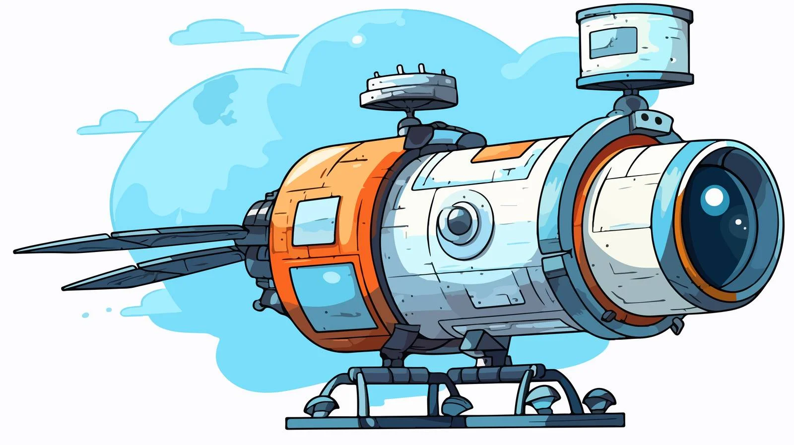 Satellite Cartoon Illustration — free download from Dotvec