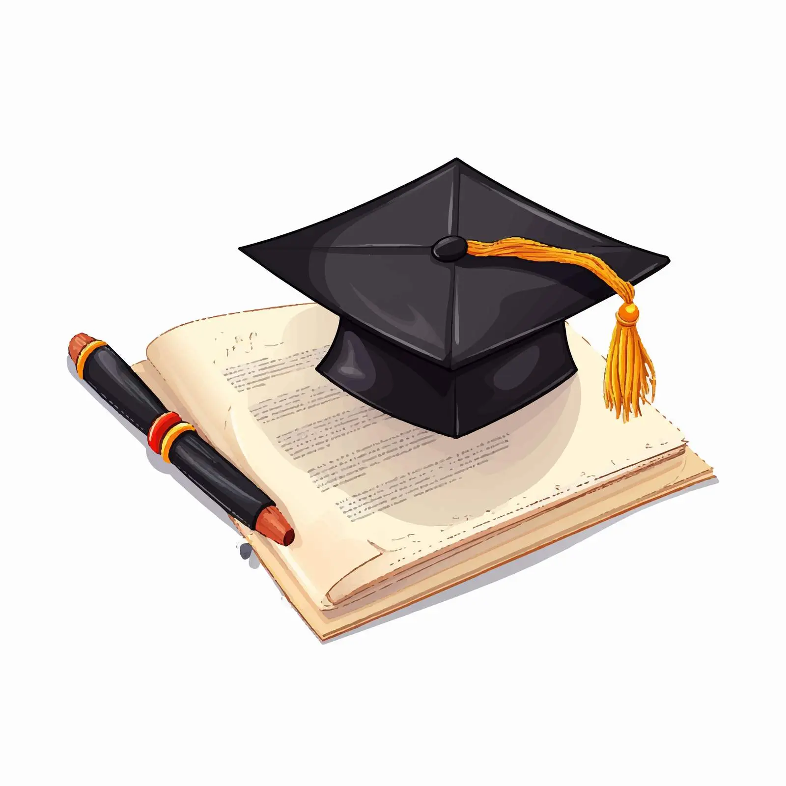 Cartoon Graduation Diploma with Pencil Vector – free diploma image from Dotvec
