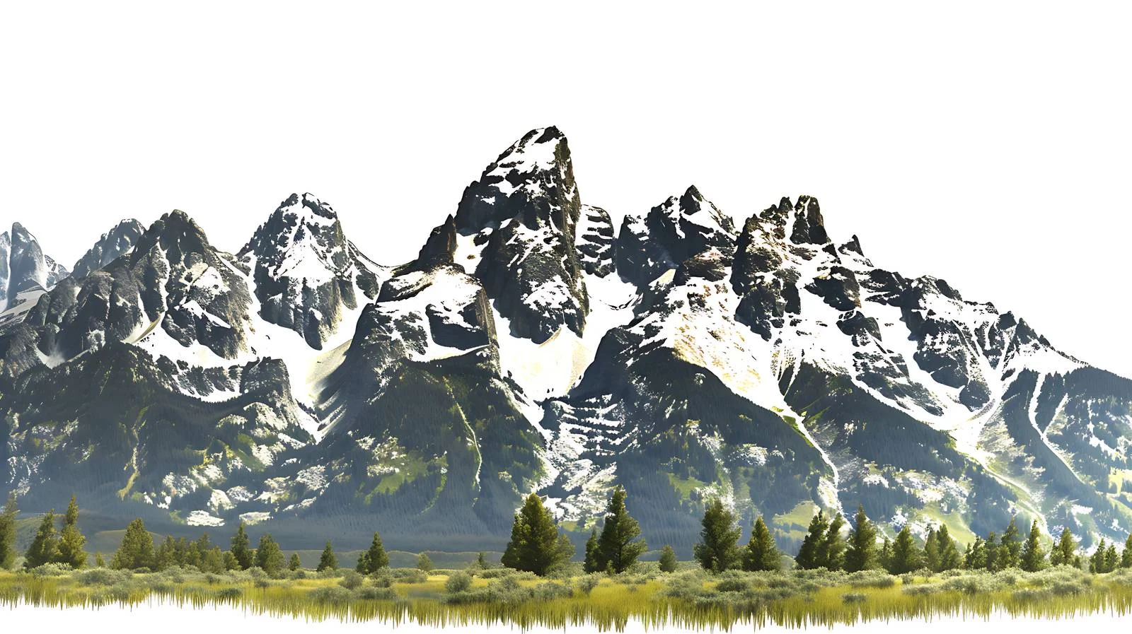 Majestic Grand Teton Mountain Range Overlooking Grasslands — free download from Dotvec