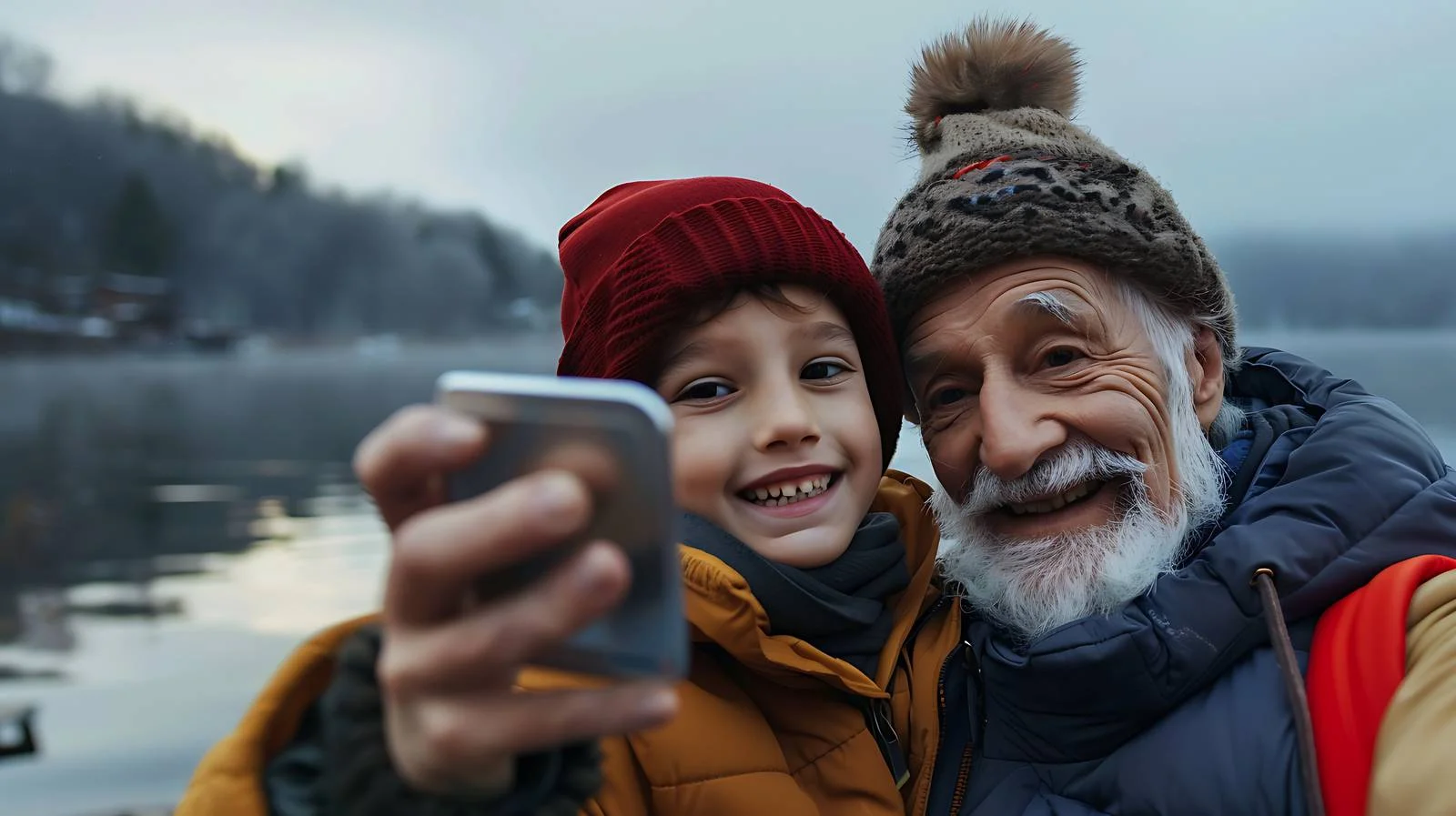 Family selfie moment — free download from Dotvec