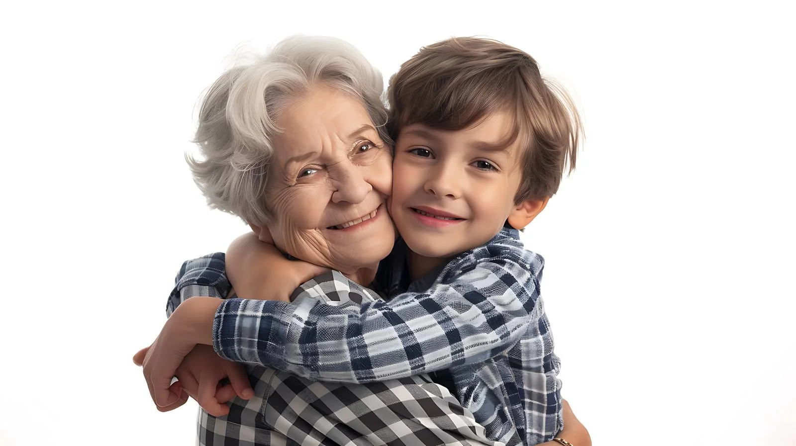 Bonding Moment: Grandmother and Grandson Embracing — free download from Dotvec