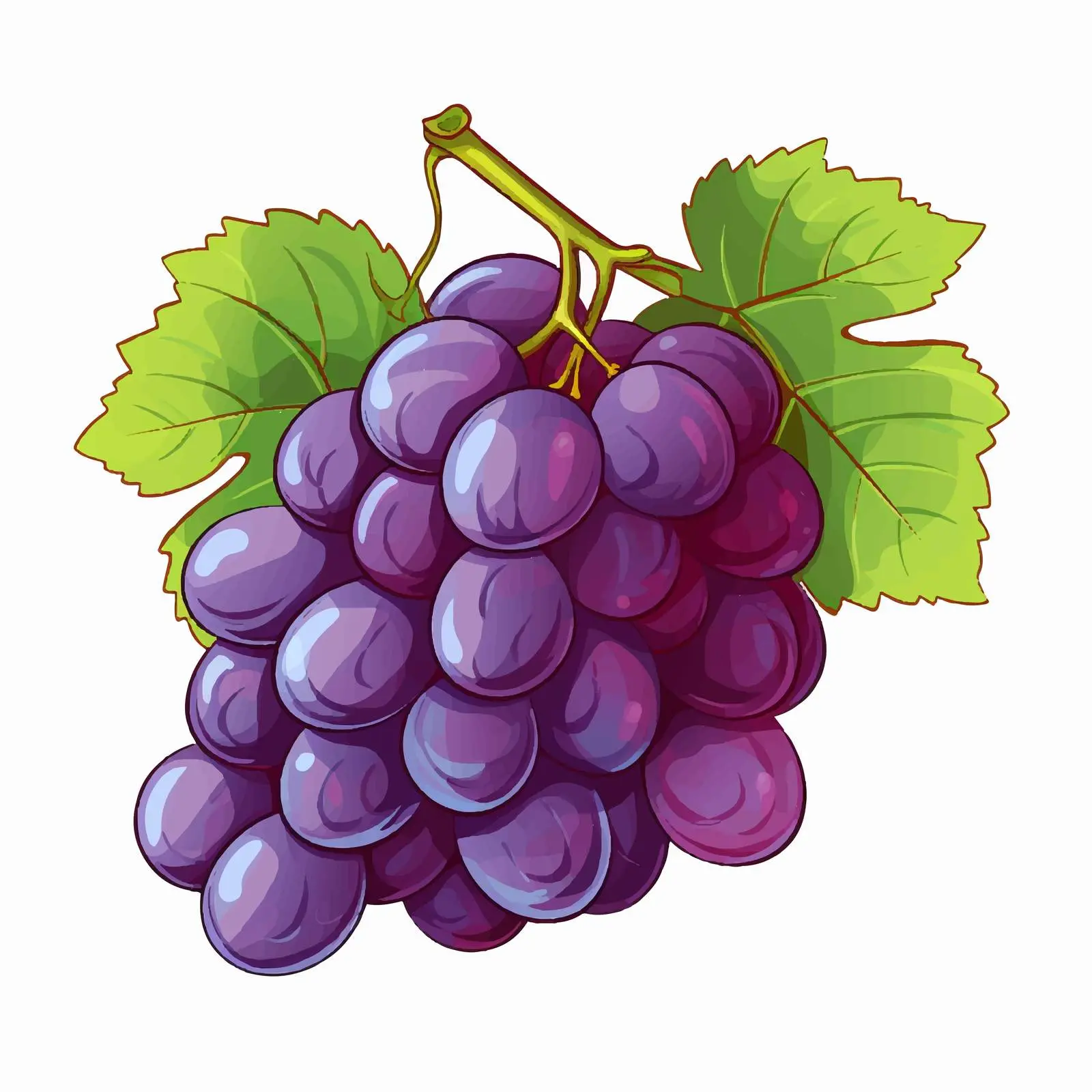 Top View Grape Vector Illustration on White Background – free grape image from Dotvec
