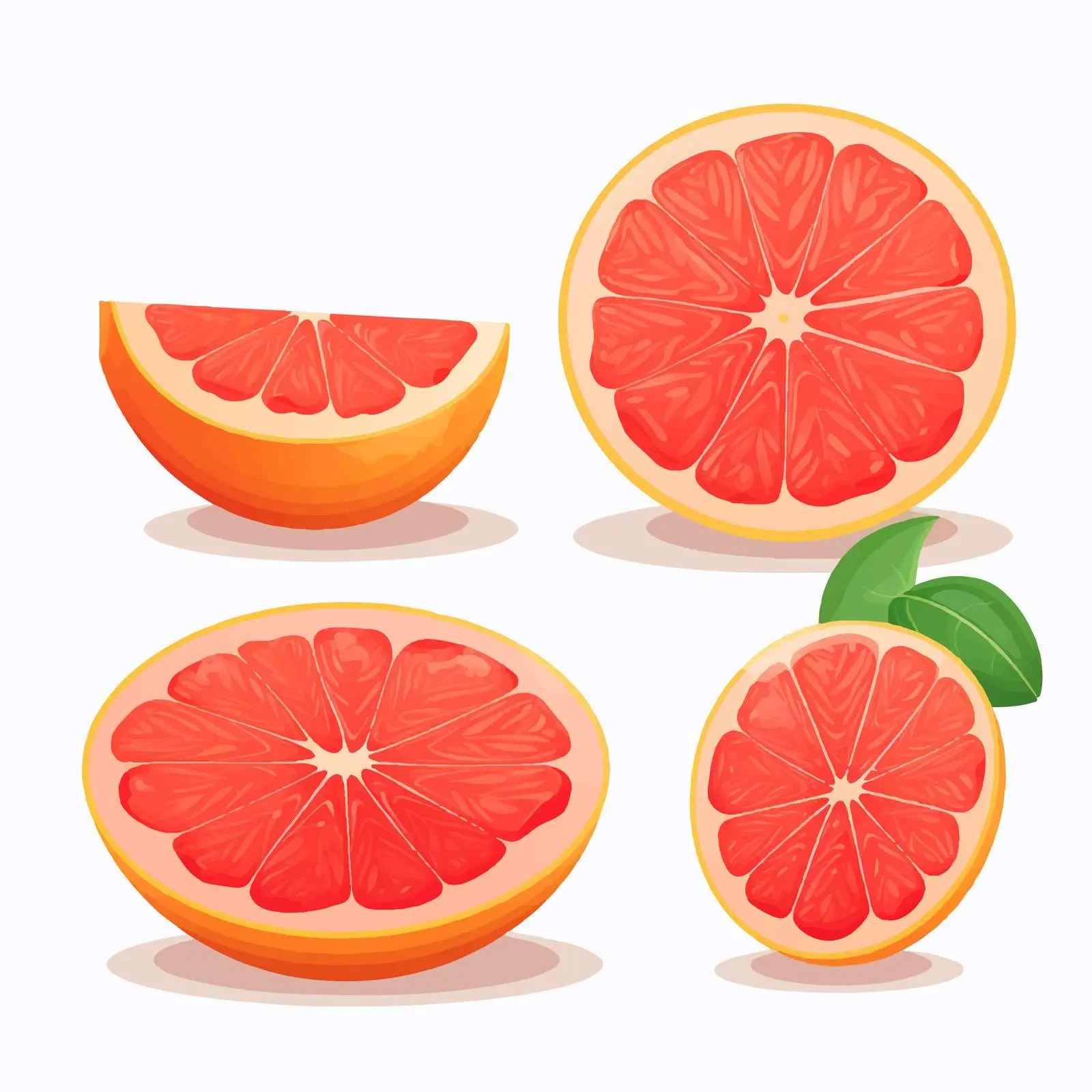 Fresh Grapefruit Slice and Cross Section Vector — free download from Dotvec