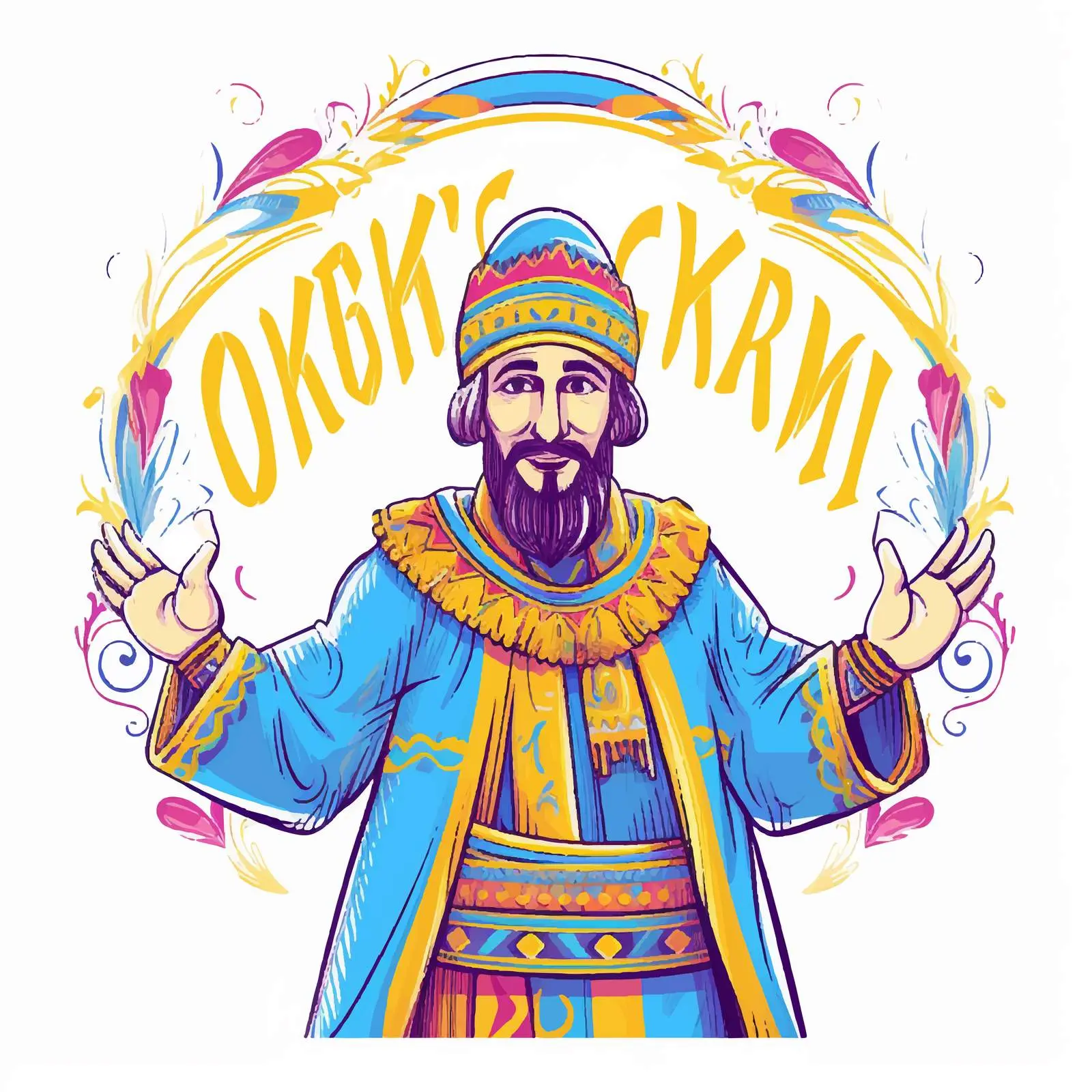 Ukrainian Cossack Welcome Illustration — free download from Dotvec