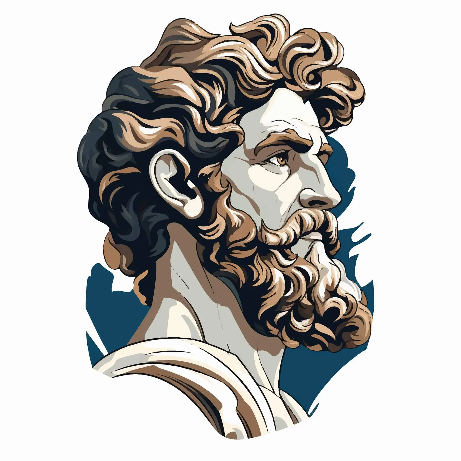 Beautiful Sculpture Portrait of David Illustration – free david image from Dotvec