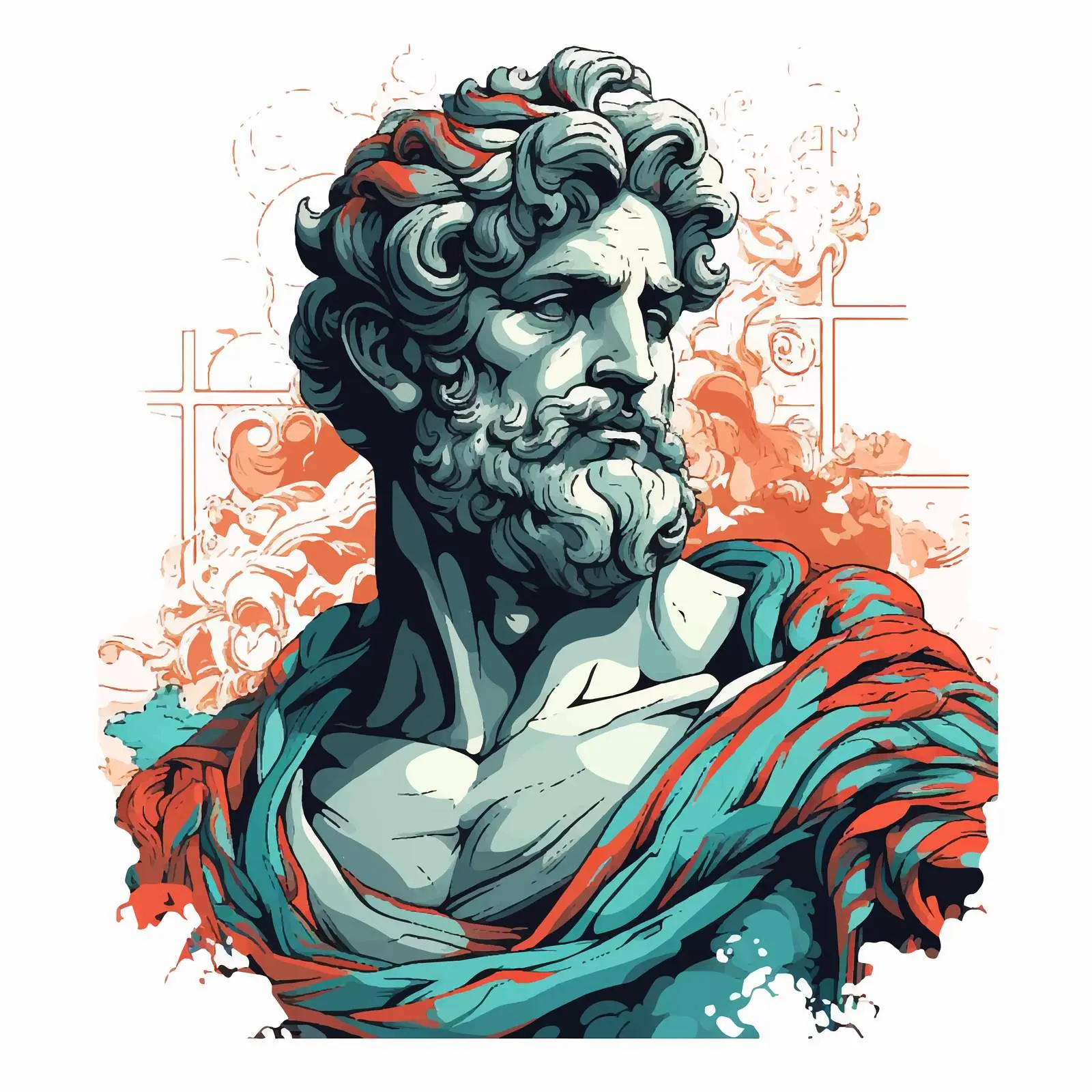 Beautiful Portrait of David Sculpture Illustration – free portrayal image from Dotvec
