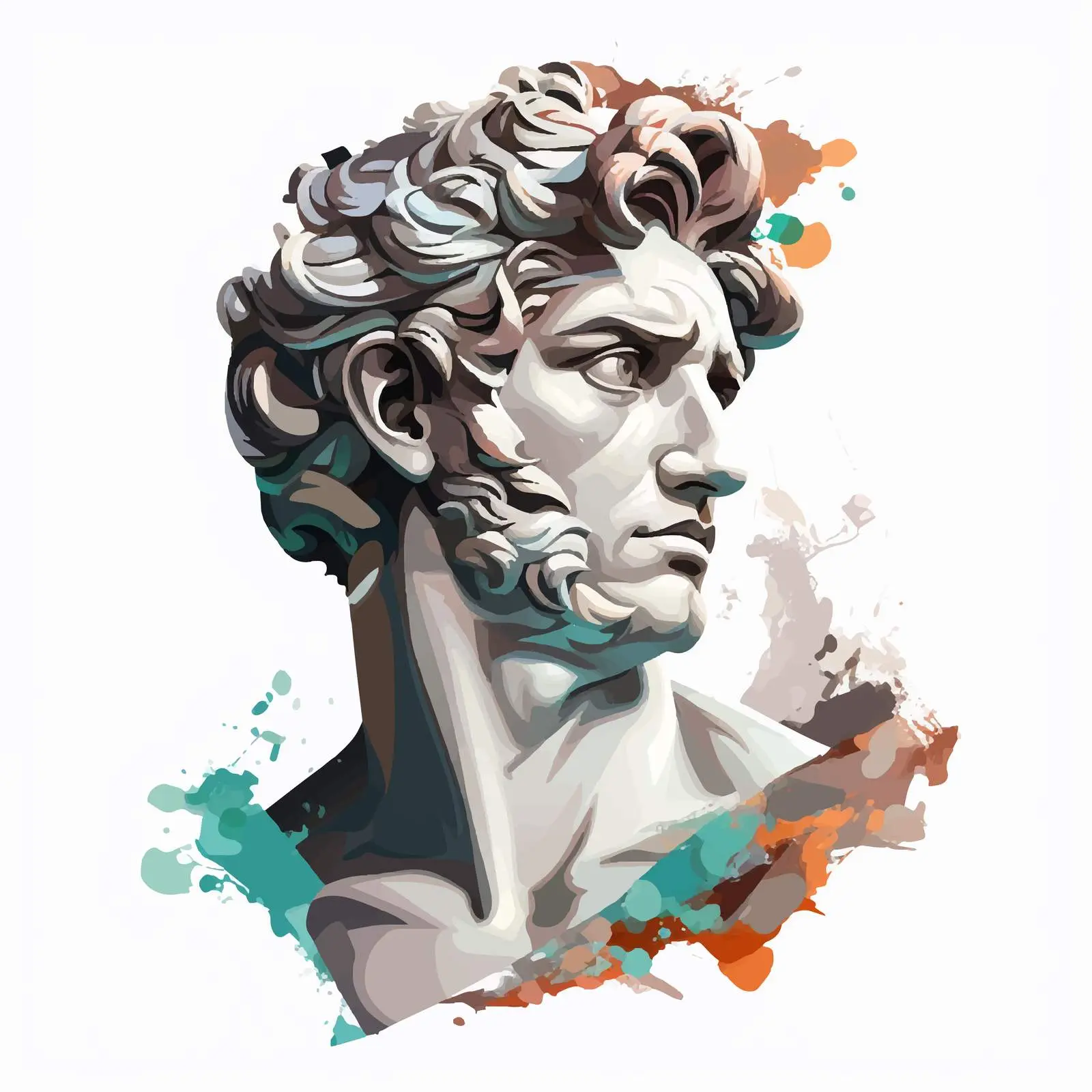 Sculpture Portrait of David - Vector Illustration — free download from Dotvec