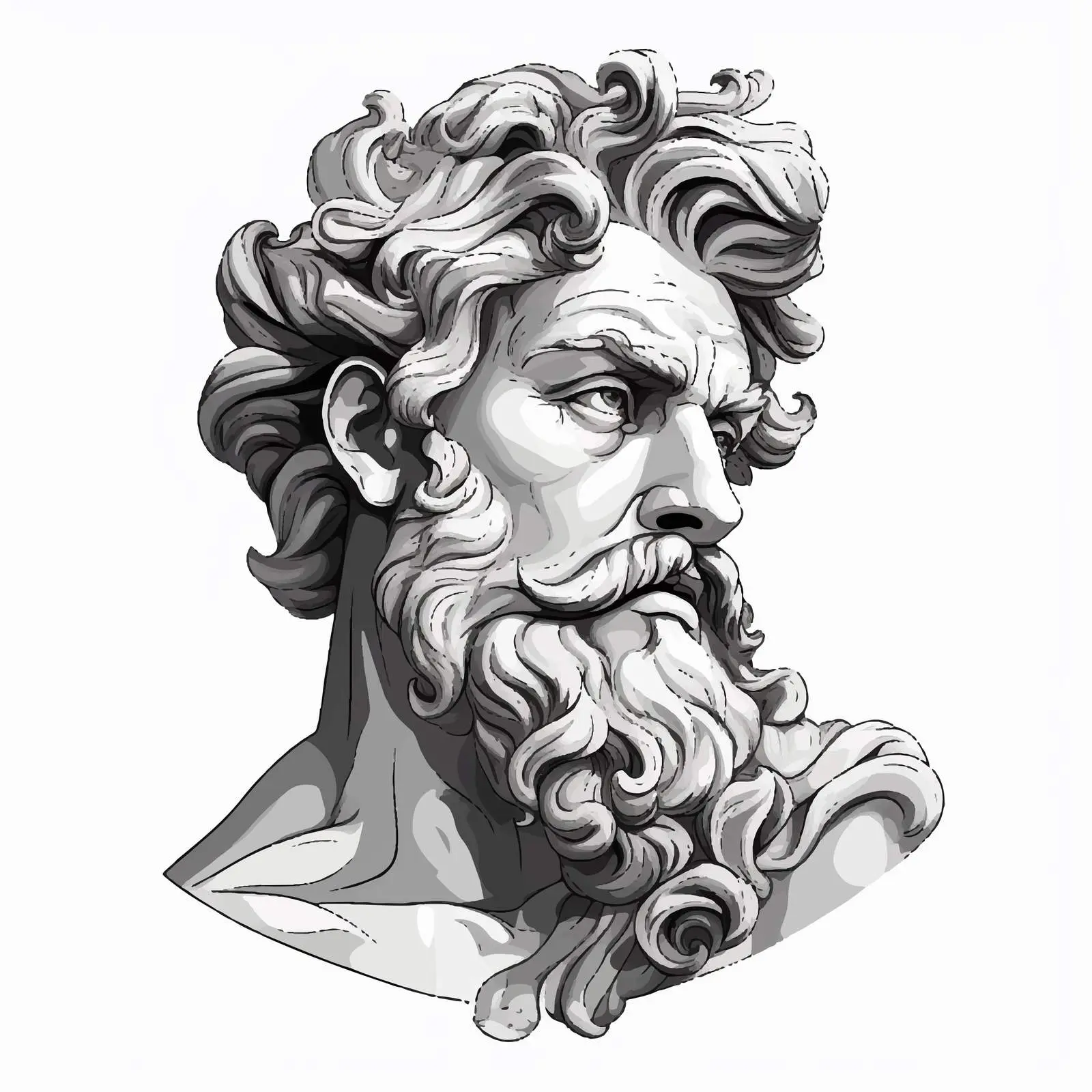 Portrait of David Sculpture Illustration Vector Art — free download from Dotvec