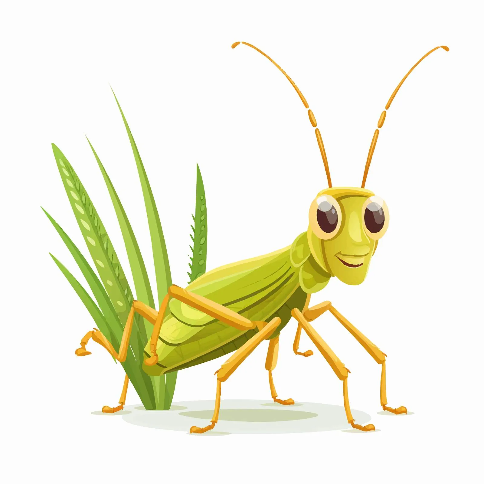 Cute Grasshopper Vector Illustration — free download from Dotvec