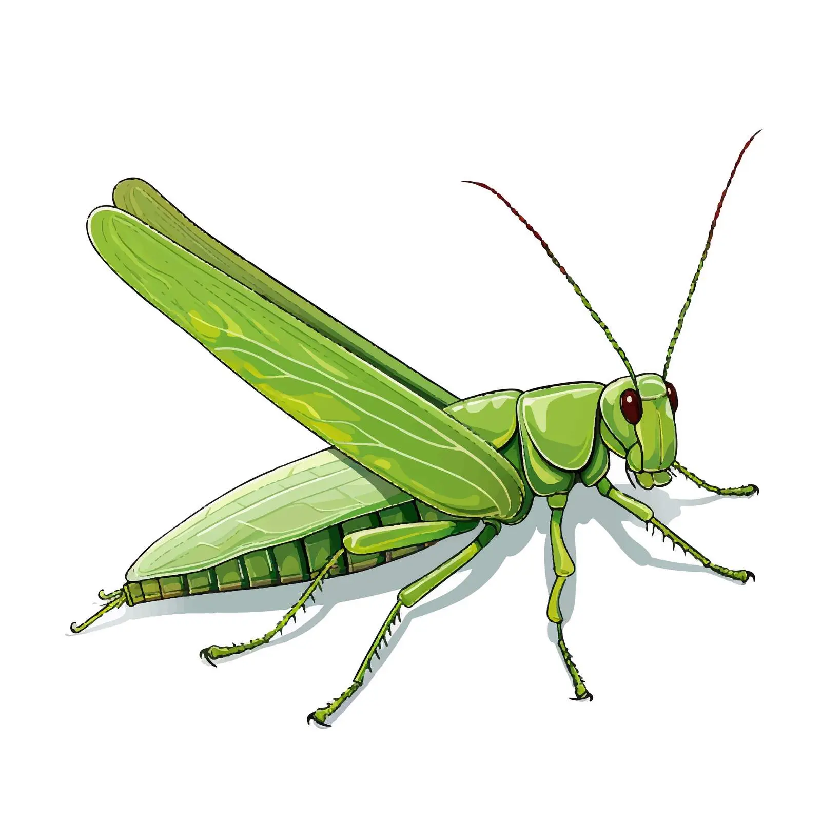 Outline Illustration of Grasshopper on White Background – free grasshopper image from Dotvec