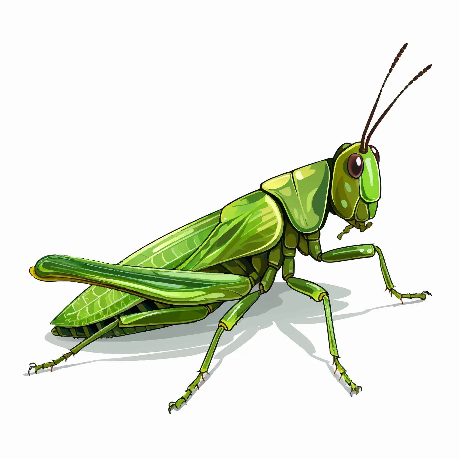 Isolated Grasshopper Vector Illustration on White Background – free natural design image from Dotvec