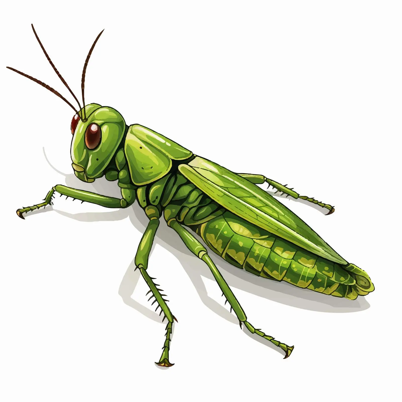 Isolated Grasshopper Vector Illustration on White Background – free bug image from Dotvec