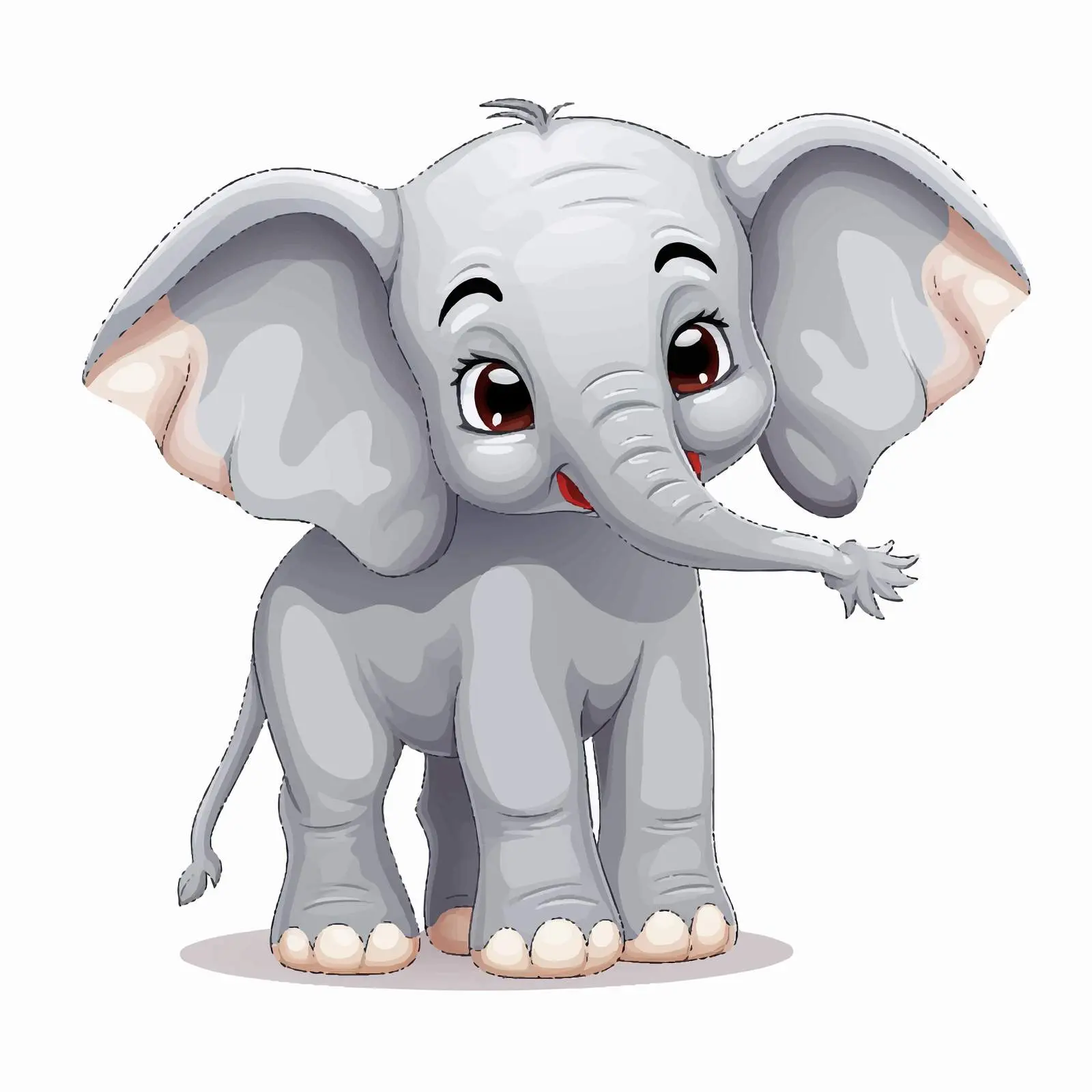 Gray Elephant Illustration on White Background — free download from Dotvec