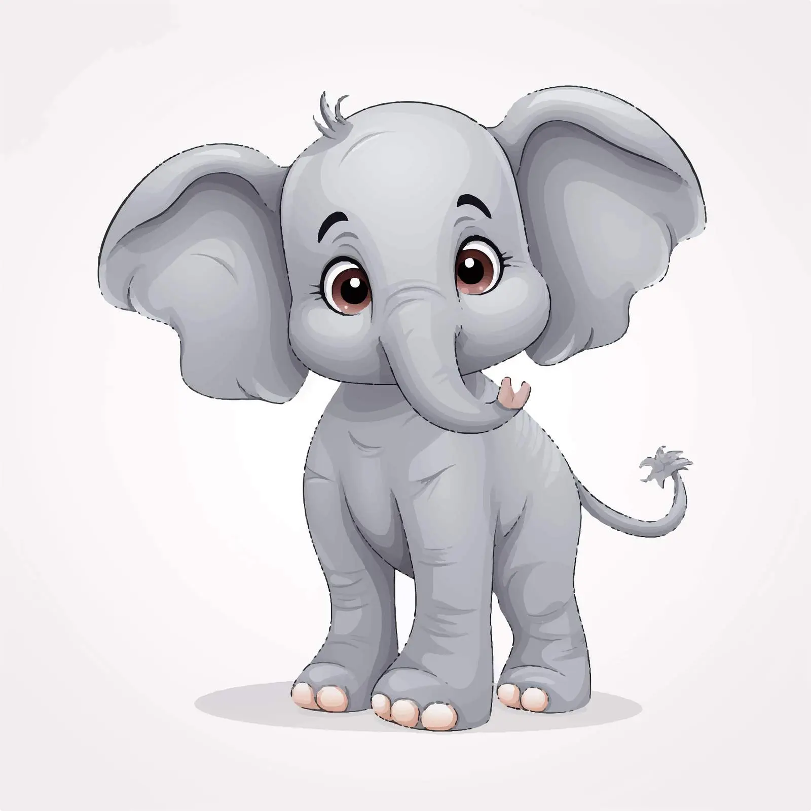 Gray Elephant Illustration on White Background — free download from Dotvec